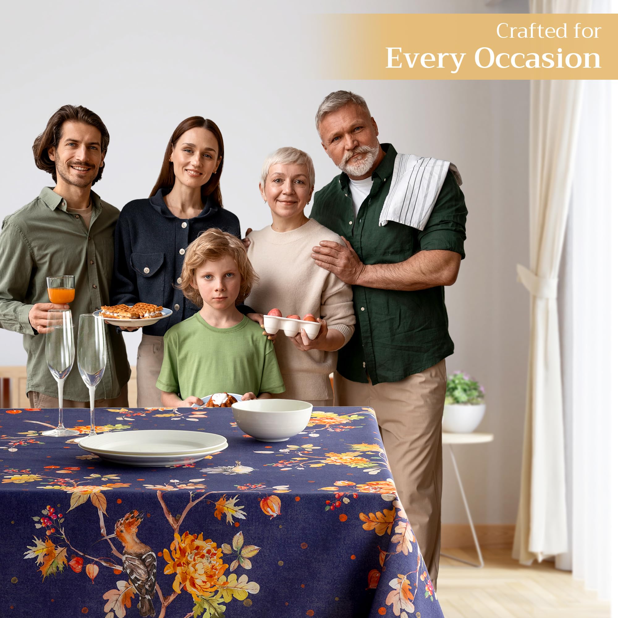 Maison D' Hermine 100% Cotton Table Cover - 54''X72'' Rectangle Decorative Tablecloth - Washable Tablecloths For Dining, Home &