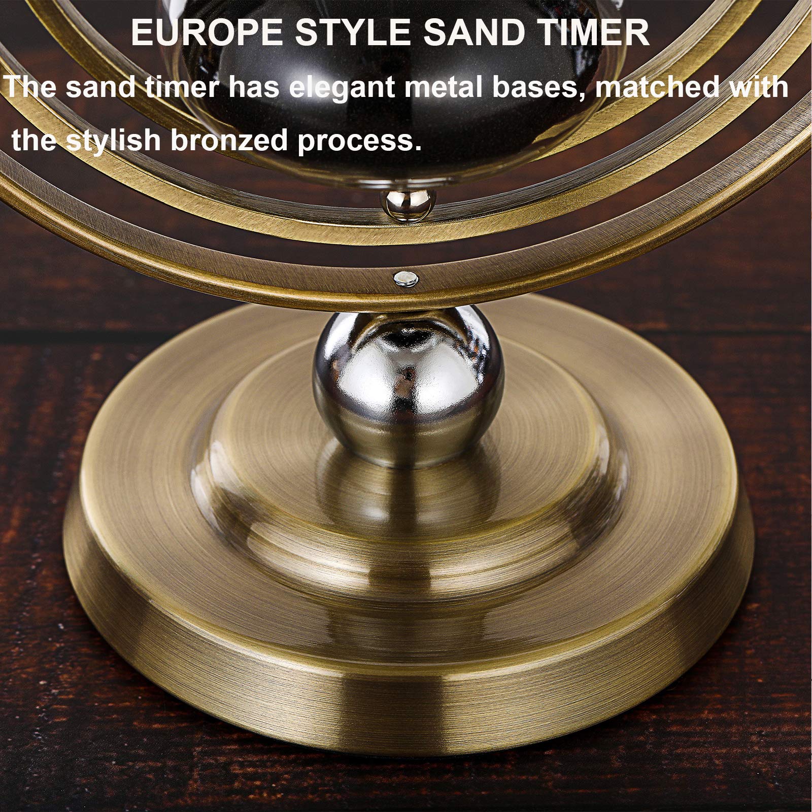 Suliao Hourglass 60 Minute Sand Timer,720 Rotating Antique White Sand Clock,Vintage Sand Watch 60 Min,1 Hora Reloj De Arena,Larg