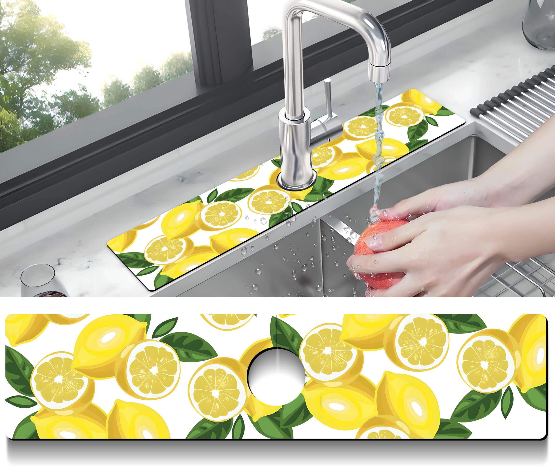 Kitchen Sink Splash Guard Faucet Mat Super Absorbent Fast Drying Mat Sink Gadgets Splash Guard Behind Faucet Drip Catcher For Ki