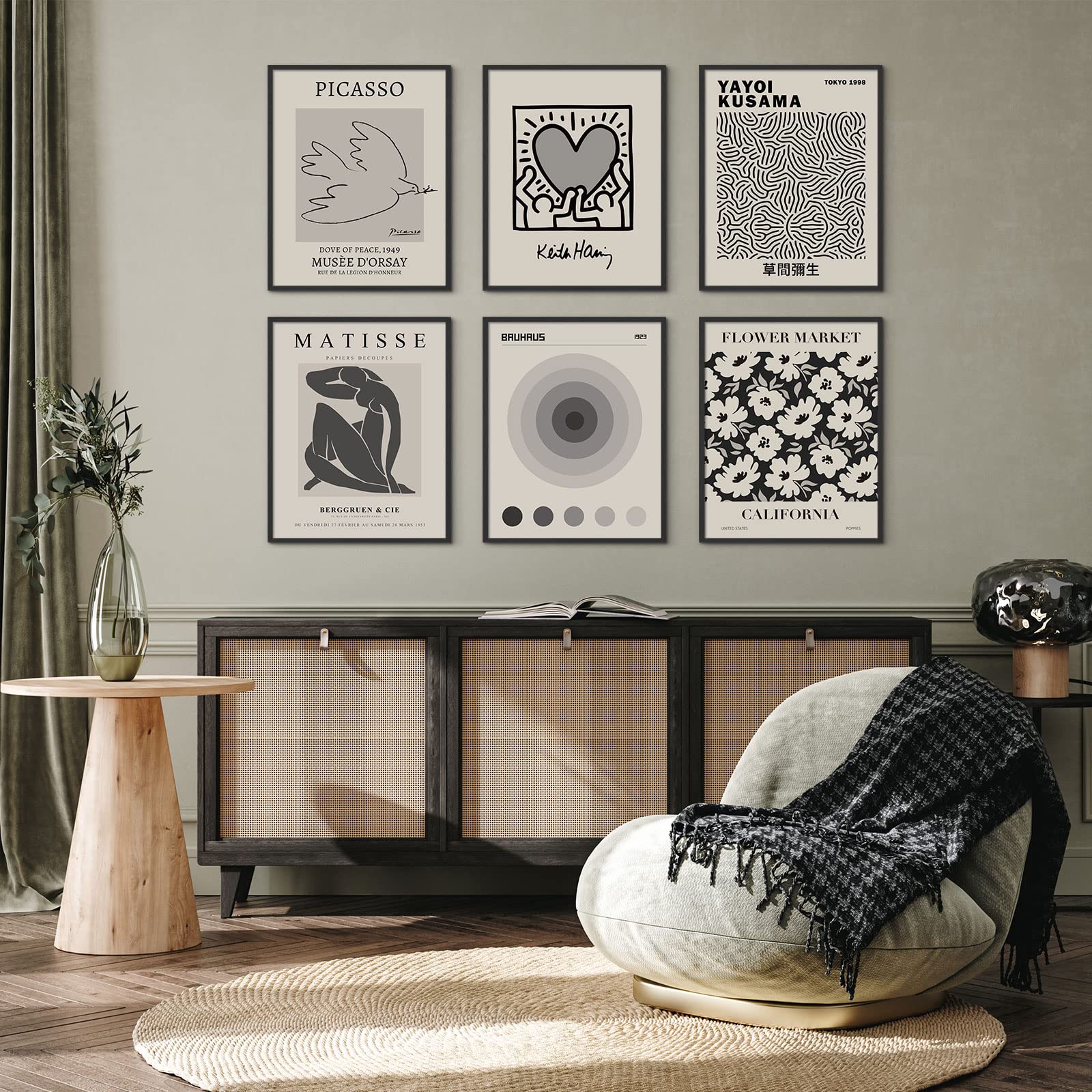Habseligkeit Gray Master Wall Art Prints, Abstract Matisse Wall Art Exhibition Posters, Vintage Wall Art Prints, Retro Room Deco