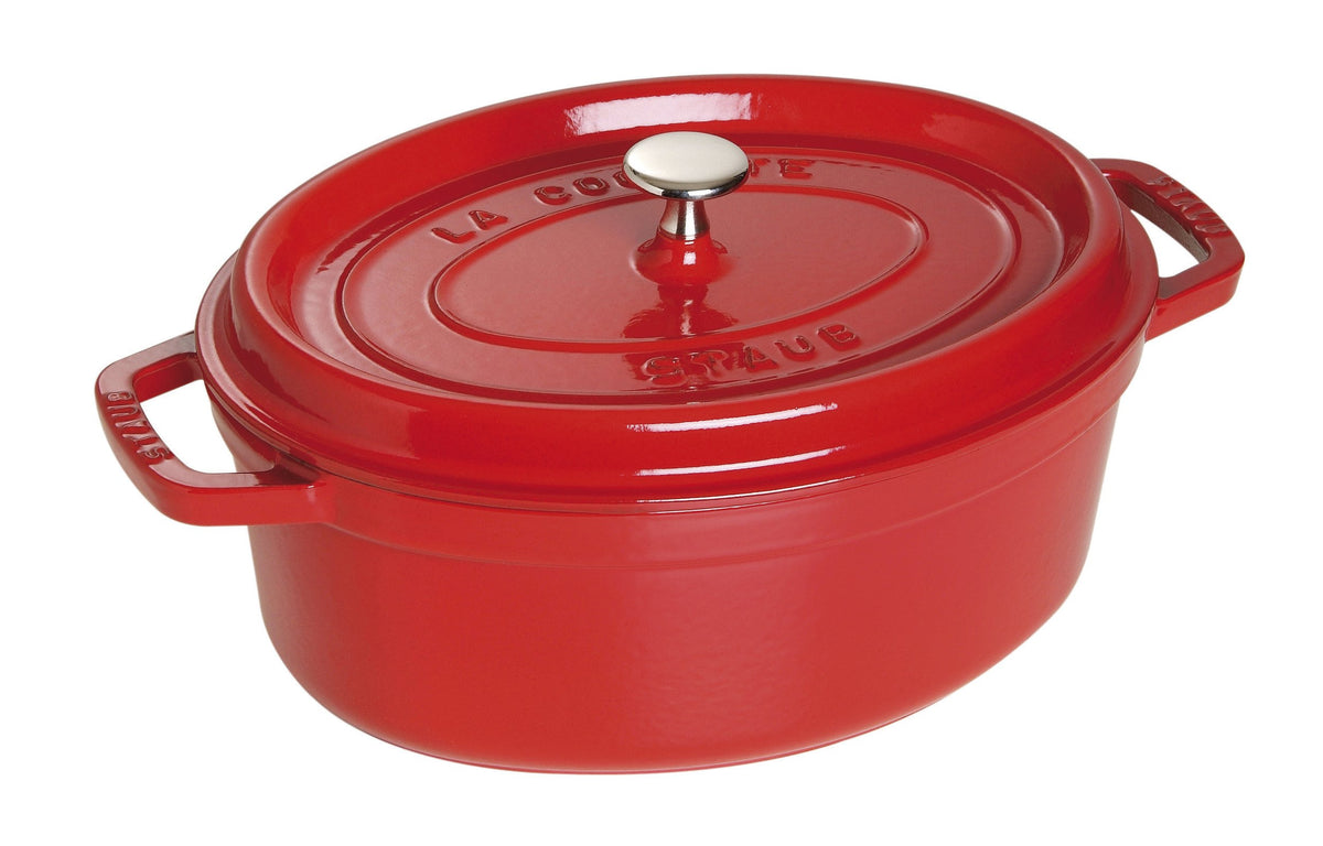 Staub La Cocotte Oval 40509-846 Pico Cocotte Oval Cherry, 10.6 Inches (27 Cm), Large, Both Handed, Enameled Pot, Induction Compa