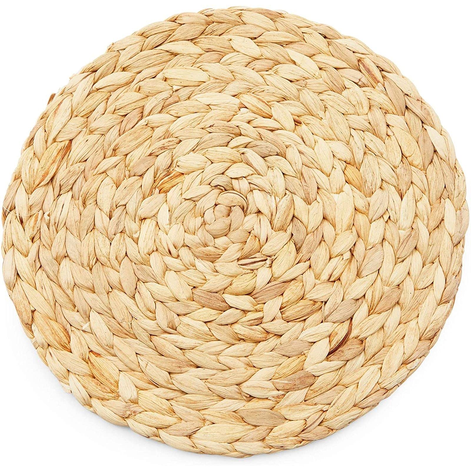 Farmlyn Creek Round Jute Woven Hyacinth Placemats (11.8 In, 4 Pack)