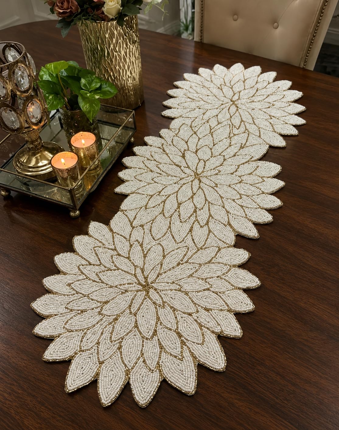 SS Handmade Design Beaded Table Runner