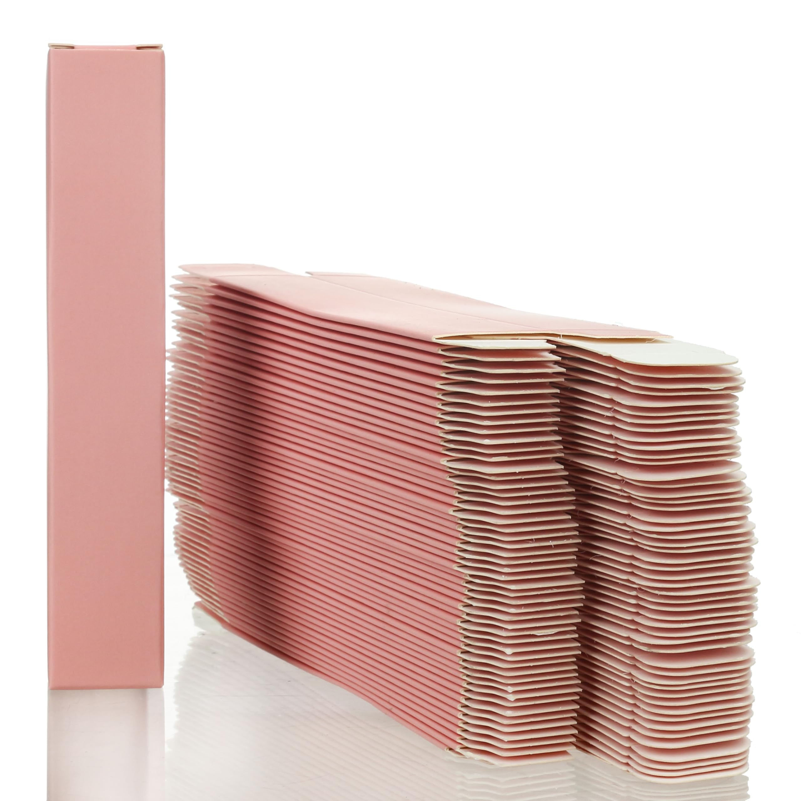COSIDEA 50pcs 23 * 23 * 133mm lip gloss Craft pink paper boxes Small packing box 350gms for lipgloss mascara lipstick packing