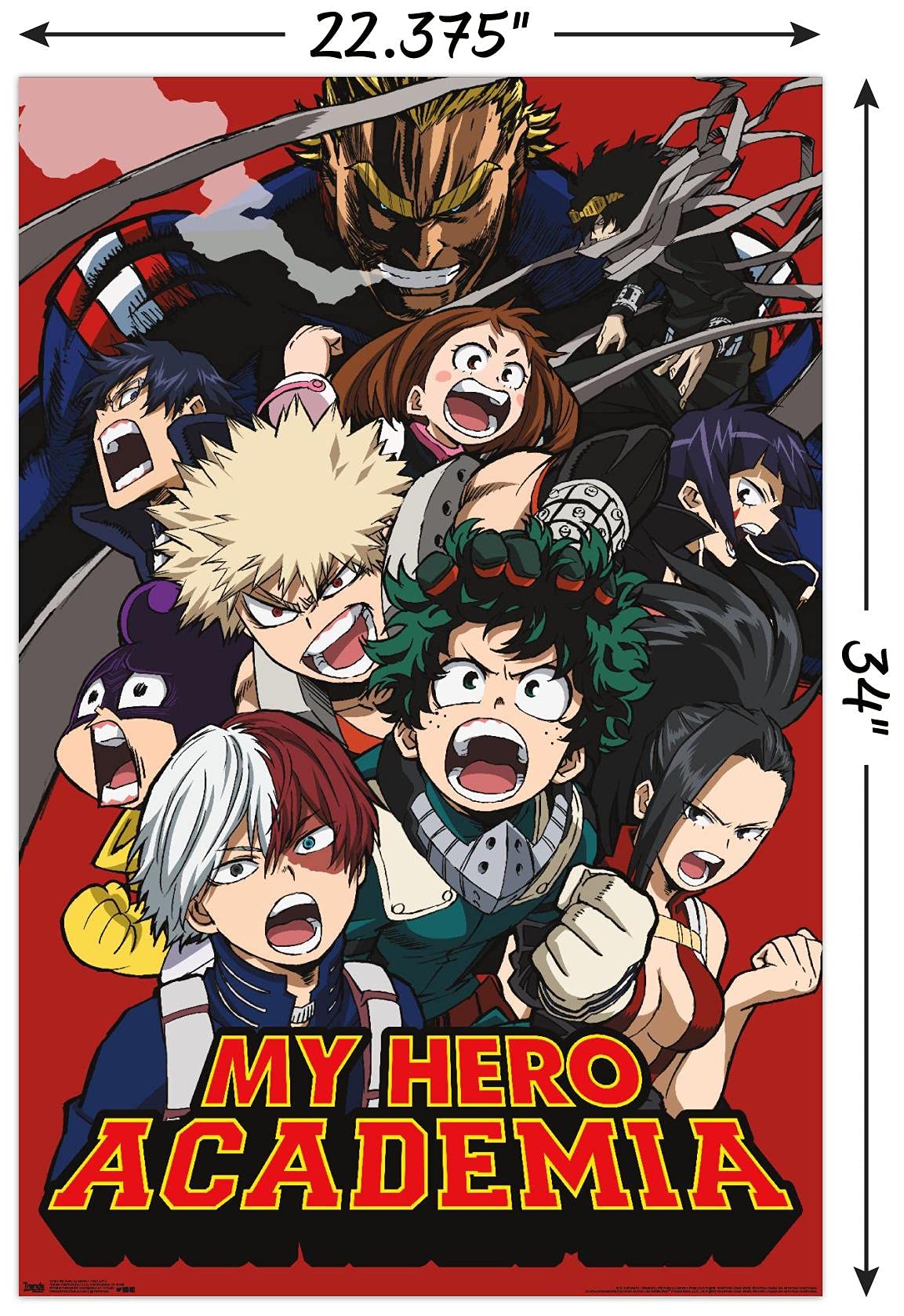 Trends International My Hero Academia - Key Art 2 Wall Poster, 34L X 22.4W, Poster & Clip Bundle