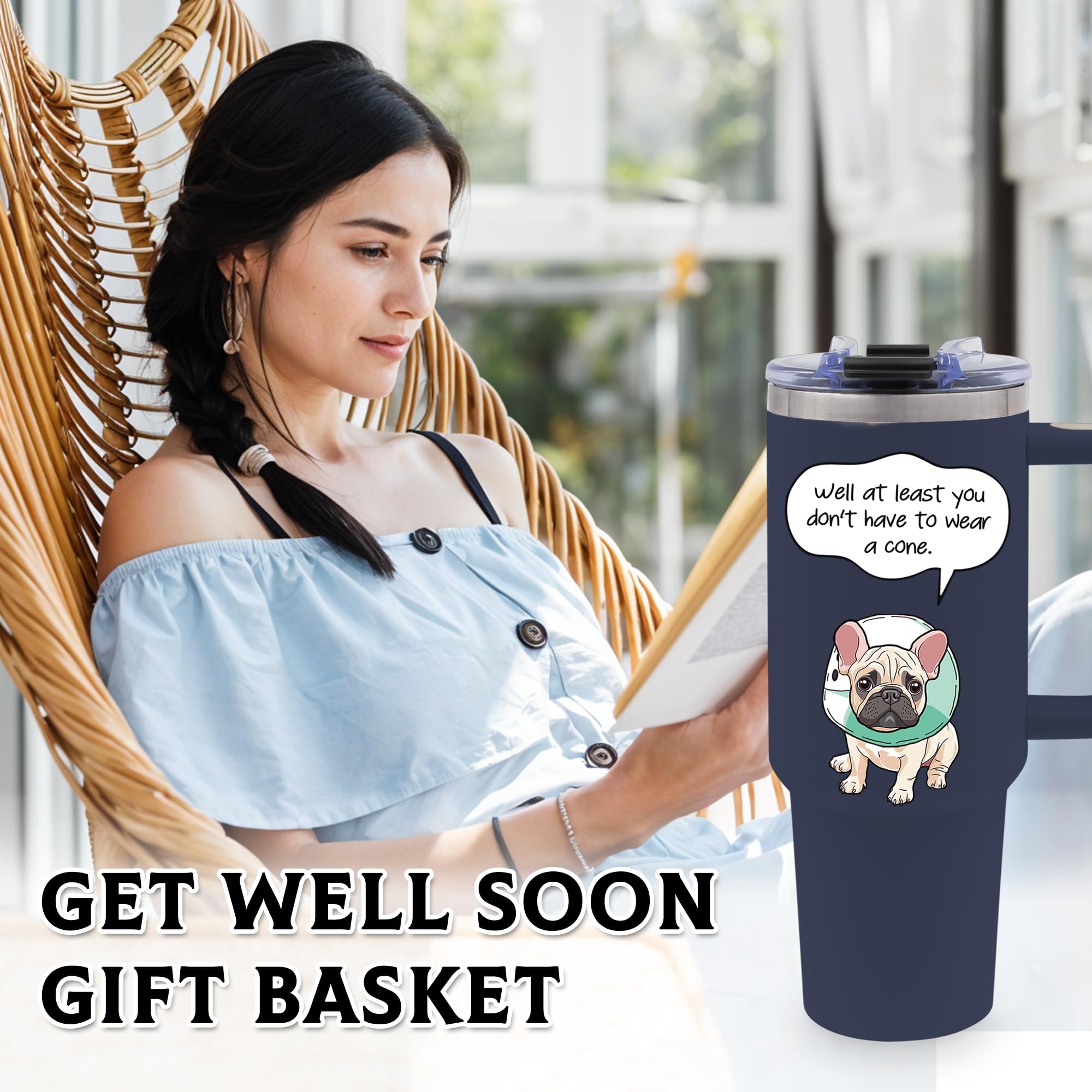 TNASURHUS Funny Get Well Soon Gifts for Men, Women, 40OZ Tumbler with Handle, After Surgery Recovery Gifts for Chemo Patients, C