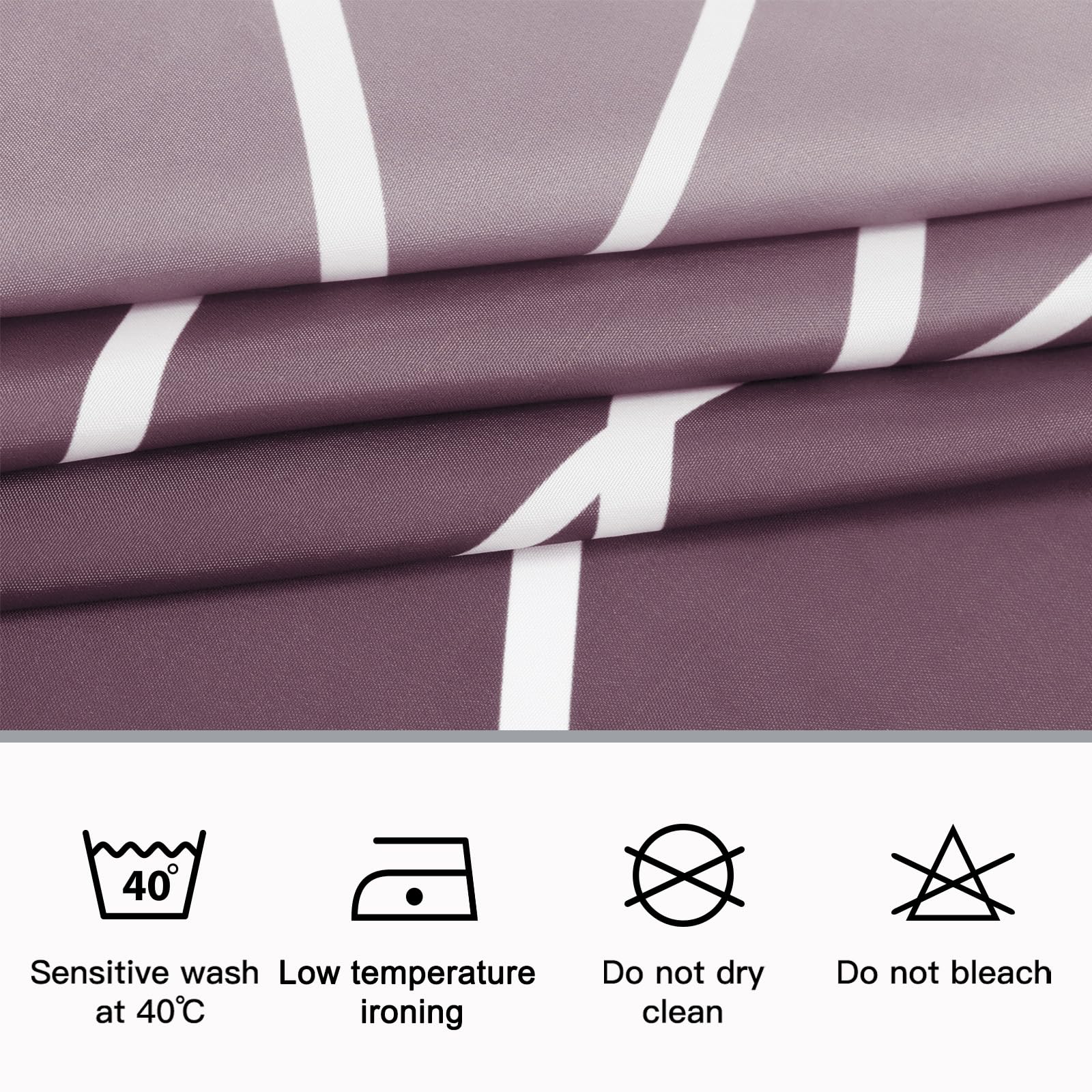 Punkray Burgundy Striped Fabric Shower Curtain For Bathroom With 12 Hooks, Shower Curtains For Bathroom, Waterproof Bath Accesso