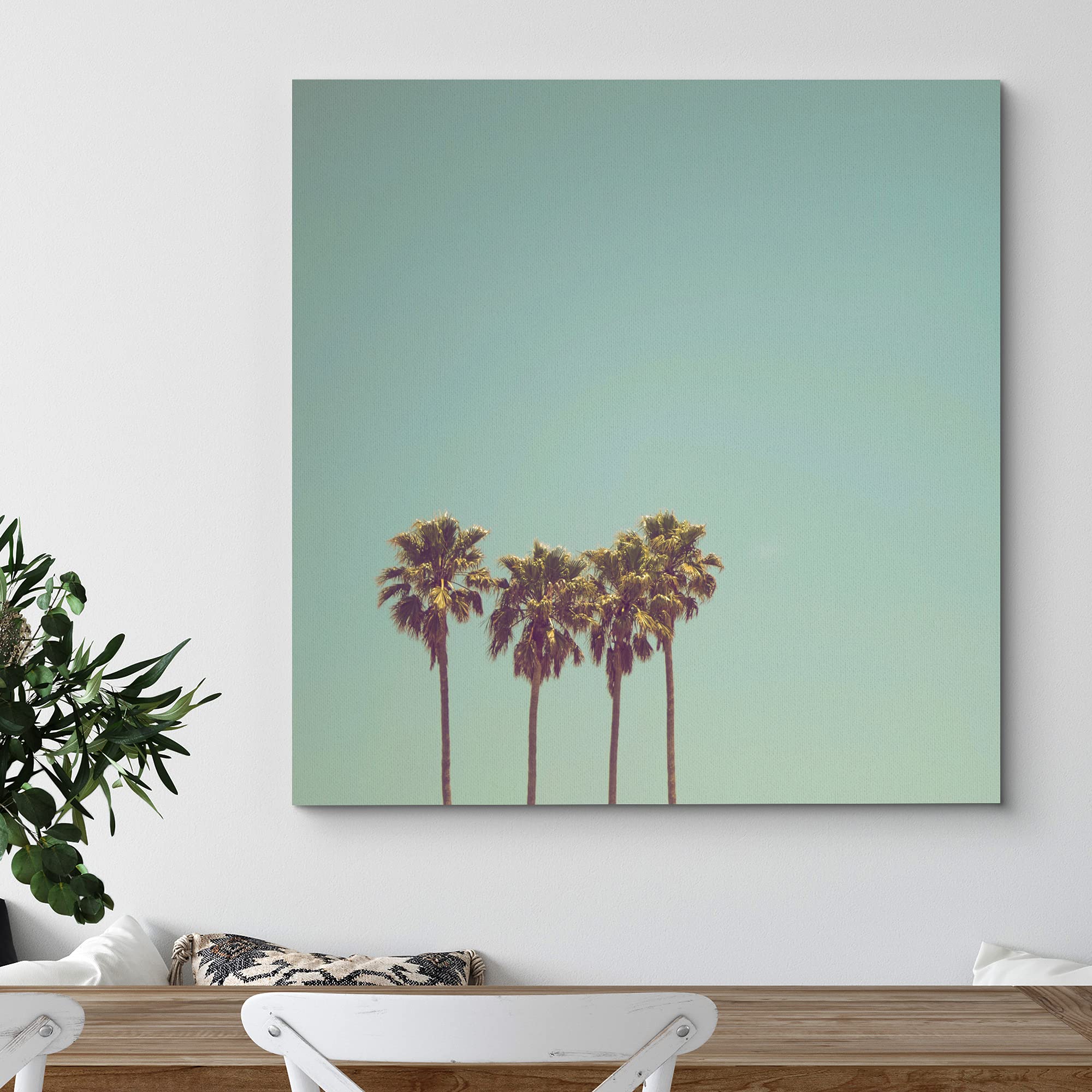 Wall26 Canvas Print Wall Art Vintage Retro California Palm Trees Nature Wilderness Photography Realism Chic Scenic Relax/Calm Mu