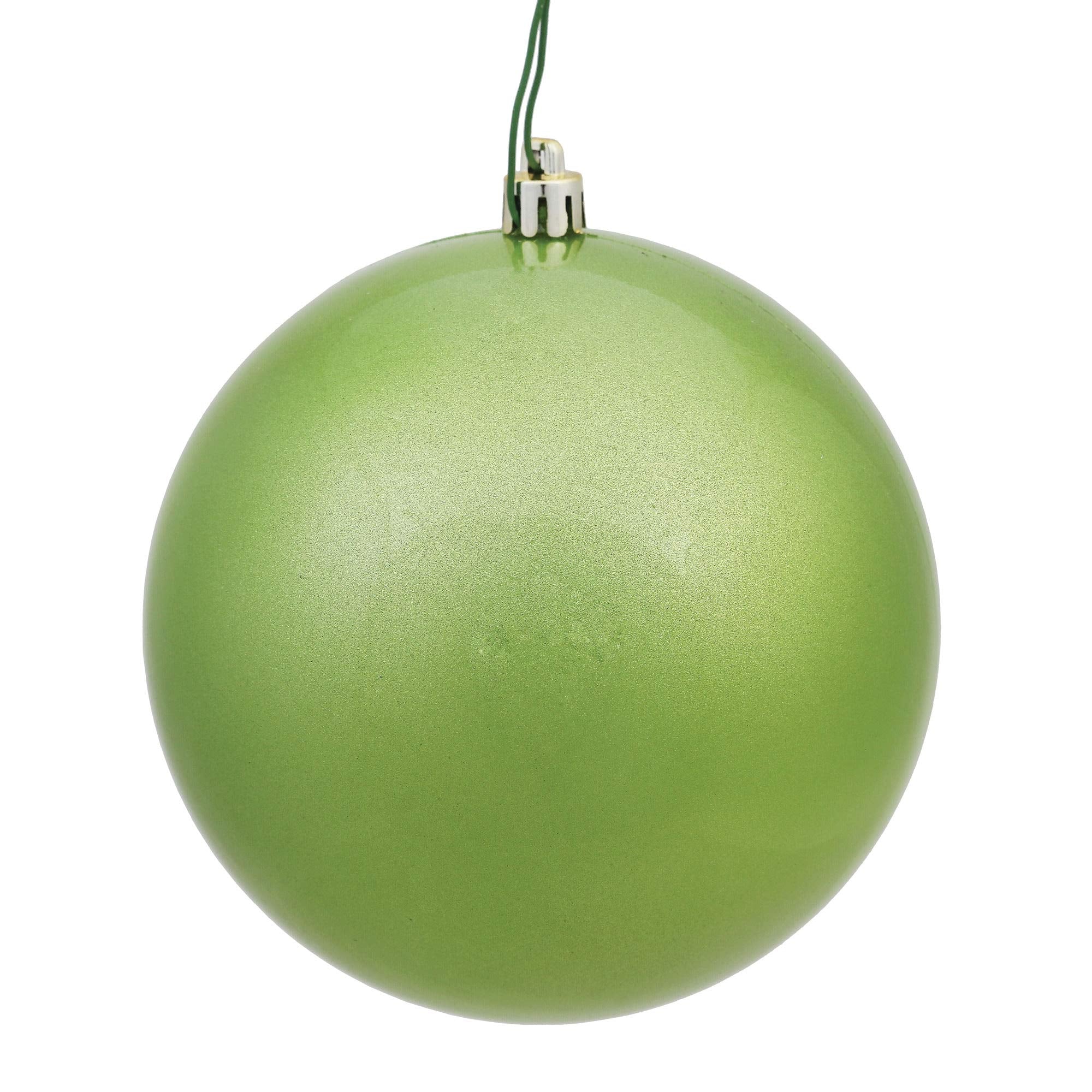 Vickerman N591254DCV Candy Ball Ornaments with Shatterproof UV Resistant, Pre-drilled Cap Secured & 6 of Green Floral Wire in 4 