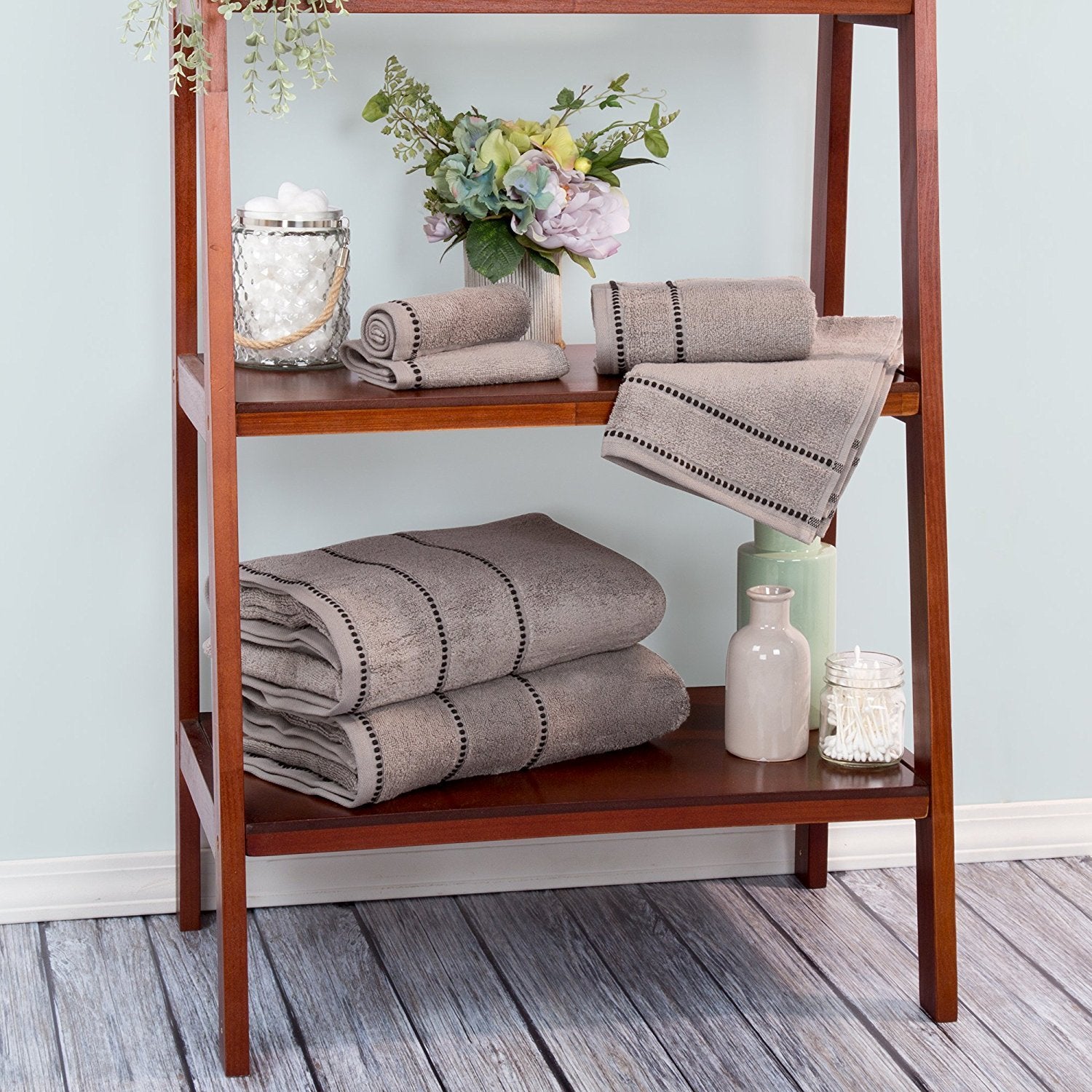 Bedford Home Quick Dry 100% Cotton Zero Twist Towel Set, Hotel & Spa Quality, Soft, Lightweight, Highly Absorbent Towels And Was