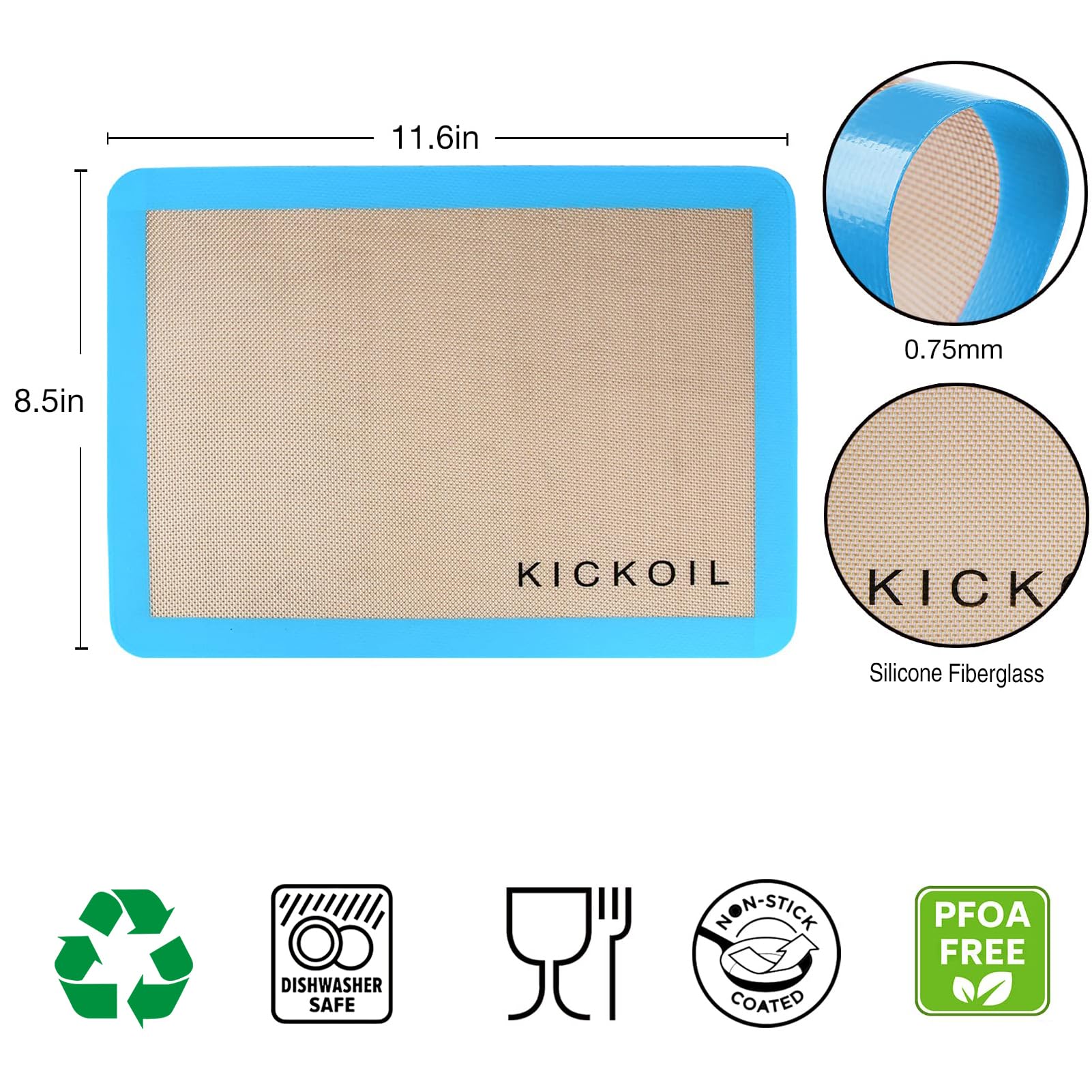 Small Silicone Baking Mats Quarter Sheet Baking Mats Non Stick Silicone Oven Liners, Bpa Free, Professional Grade Silicon Baking
