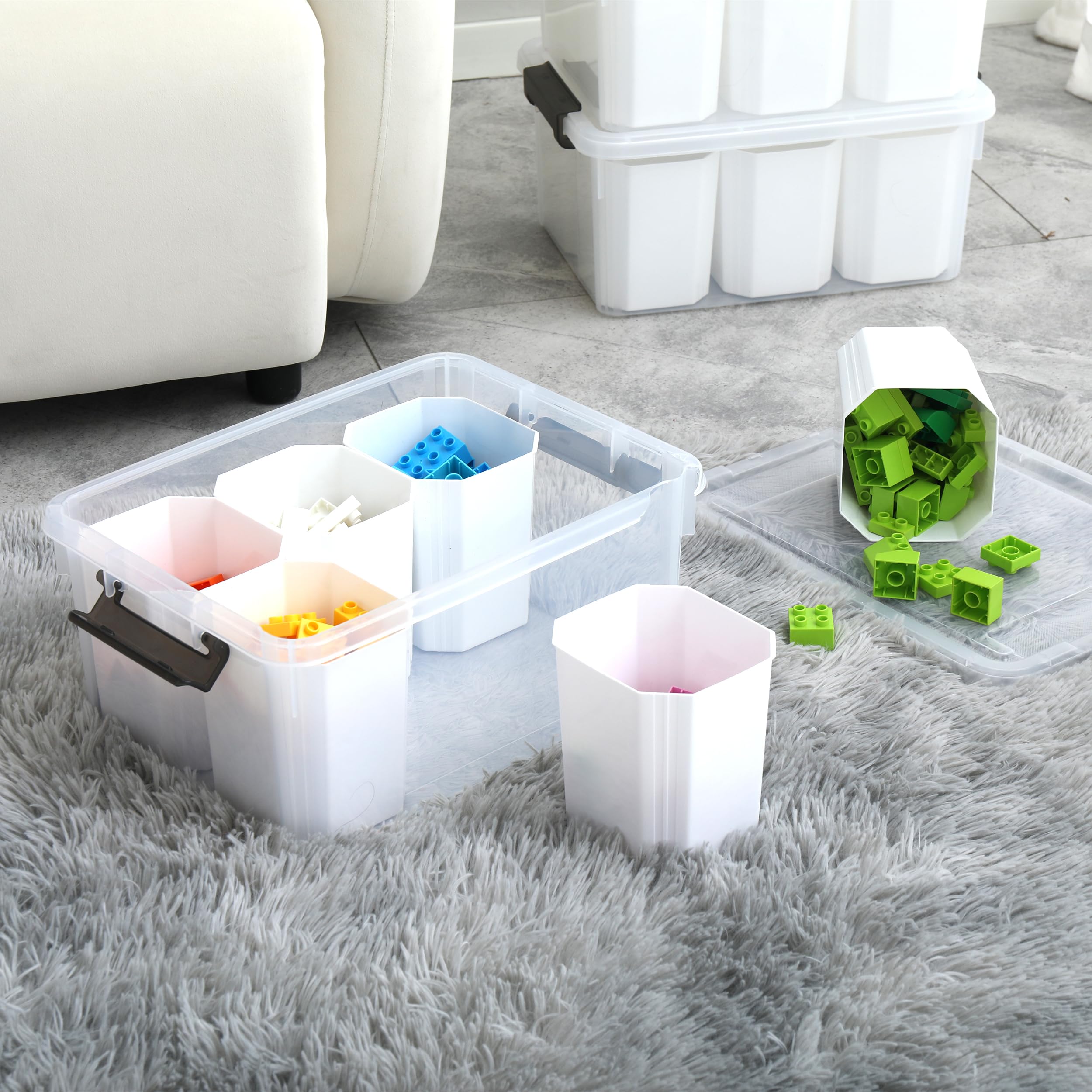 Citylife 17 Qt Plastic Storage Bins Clear Storage Box With Lids Multipurpose Stackable Storage Containers For Organizing Tool, C
