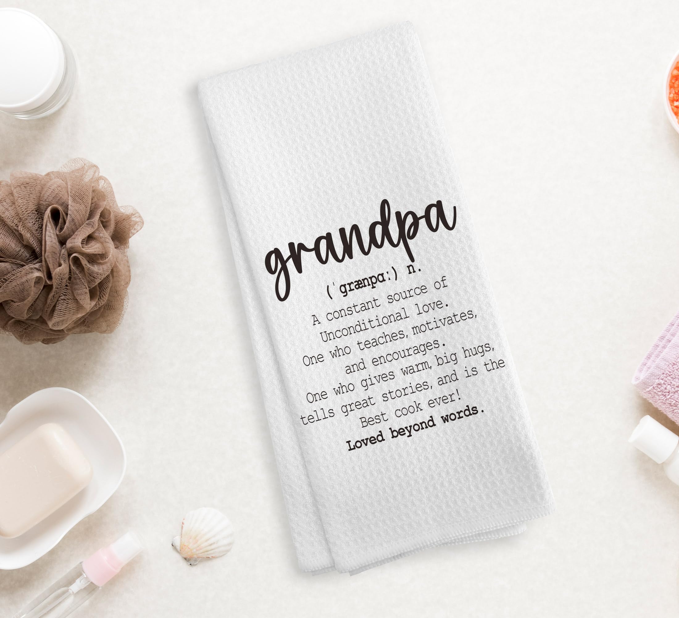NOQL Grandpapa Kitchen Towels and Dishcloths, Gifts for Grandpa, Grandparents Drying Cloth Hand Towels Tea Towels for Bathroom K