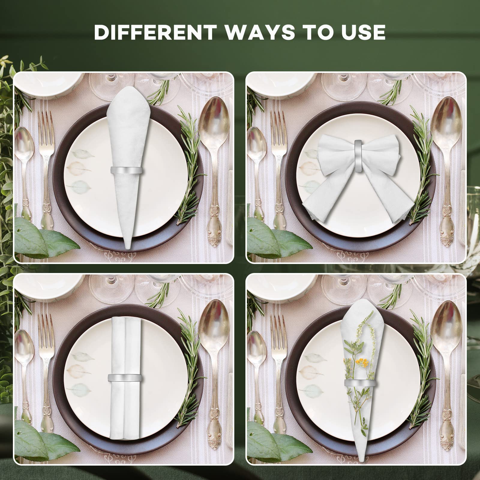 Stainless Steel Napkin Rings Metal Napkin Ring Holders Modern Serviette Buckles Metallic Adornment For Table Settings Kitchen Di