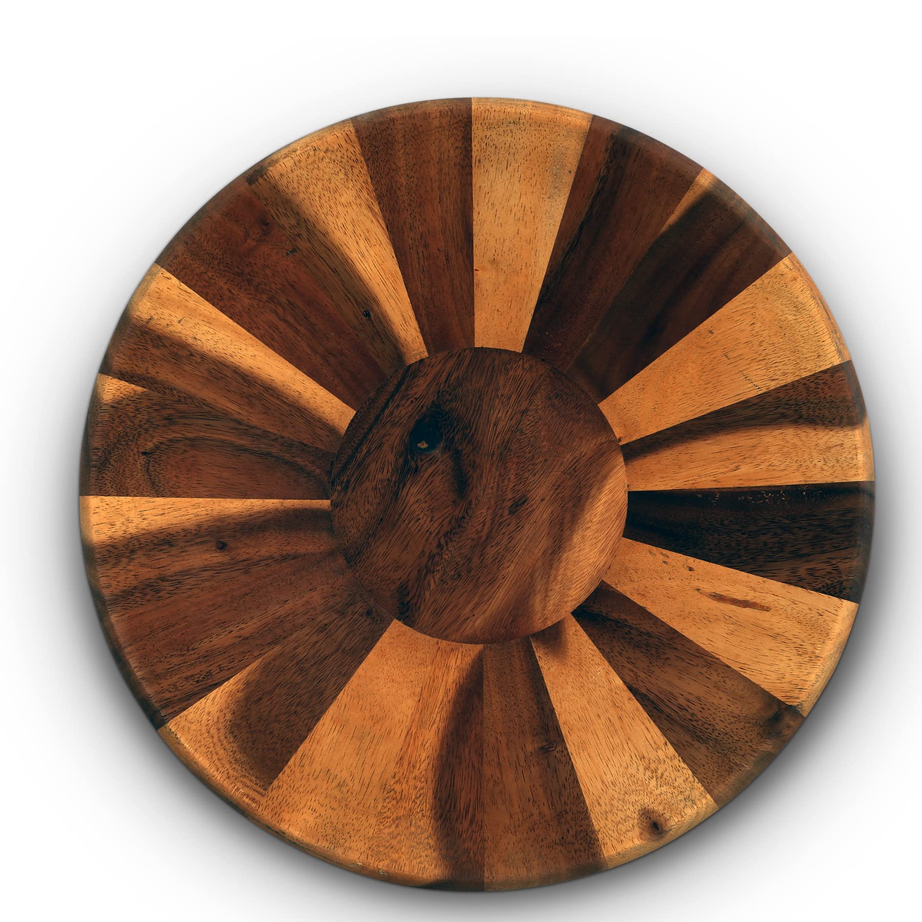Arthur Court Salad Bowl Acacia Wood Serving For Fruits Or Salads Wok Wave Style Extra Large 16 Inch Diameter X 4.5 Inch Tall
