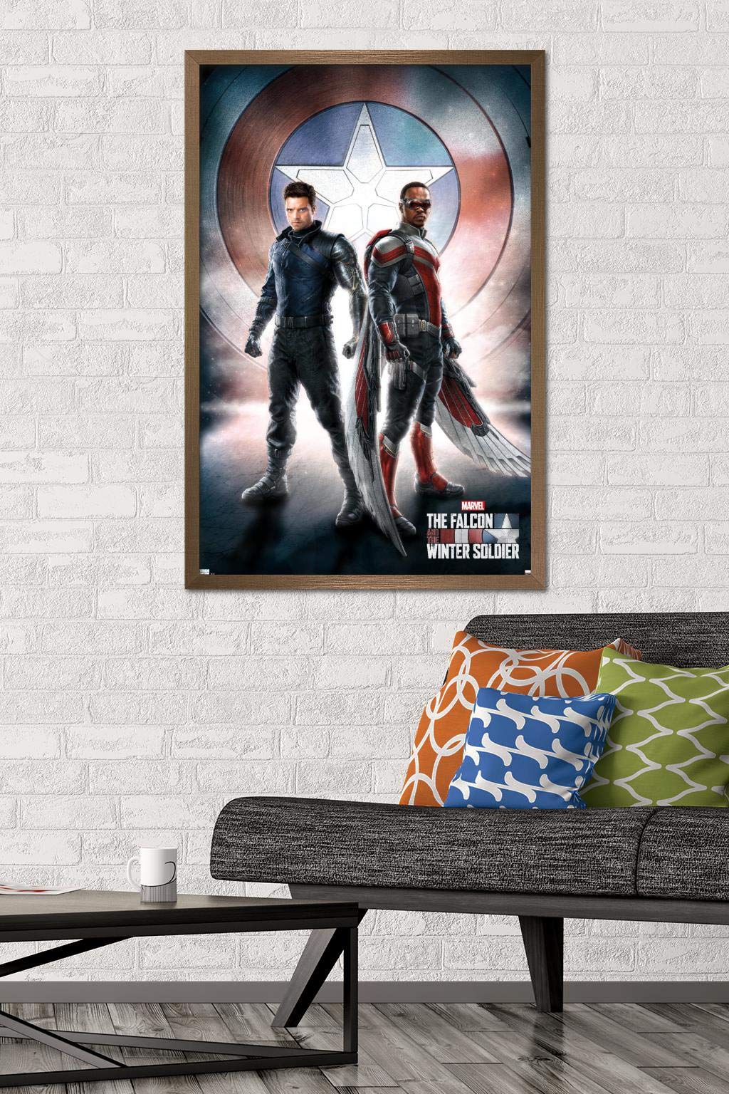 Trends International Marvel Television - Falcon And Winter Soldier - One Sheet Wall Poster, 22.375'' X 34'', Bronze Framed Versi