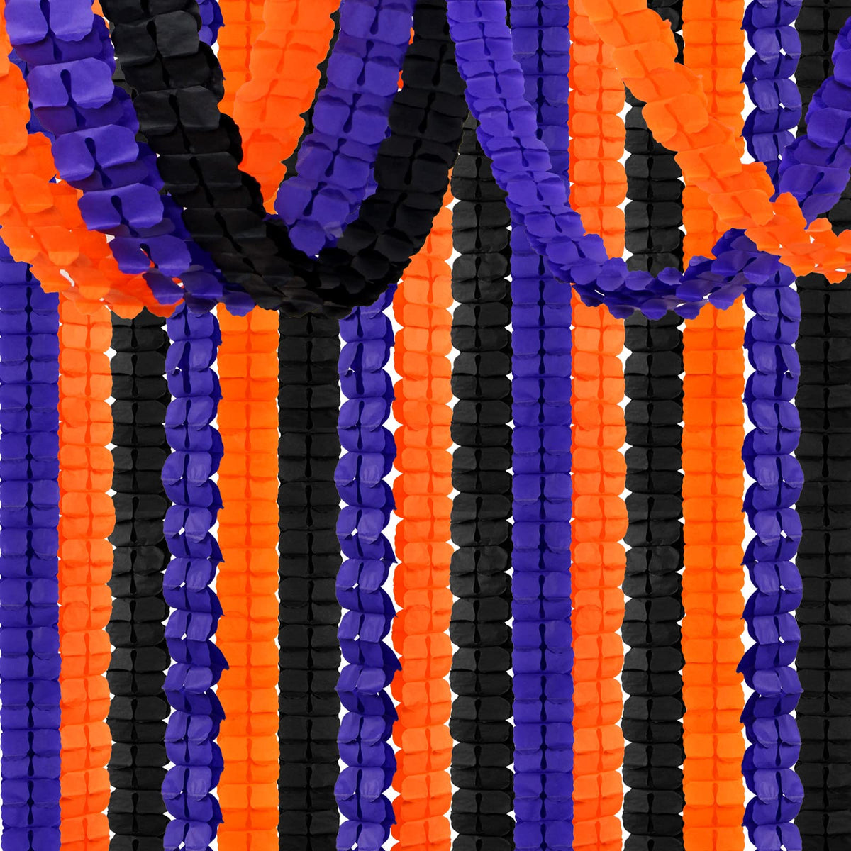 Black-Orange Purple Halloween Party-Decorations Streamers-Garland - 12Pcs 4-Leaf Clover Paper Streamer,Graduation Wedding Birthd