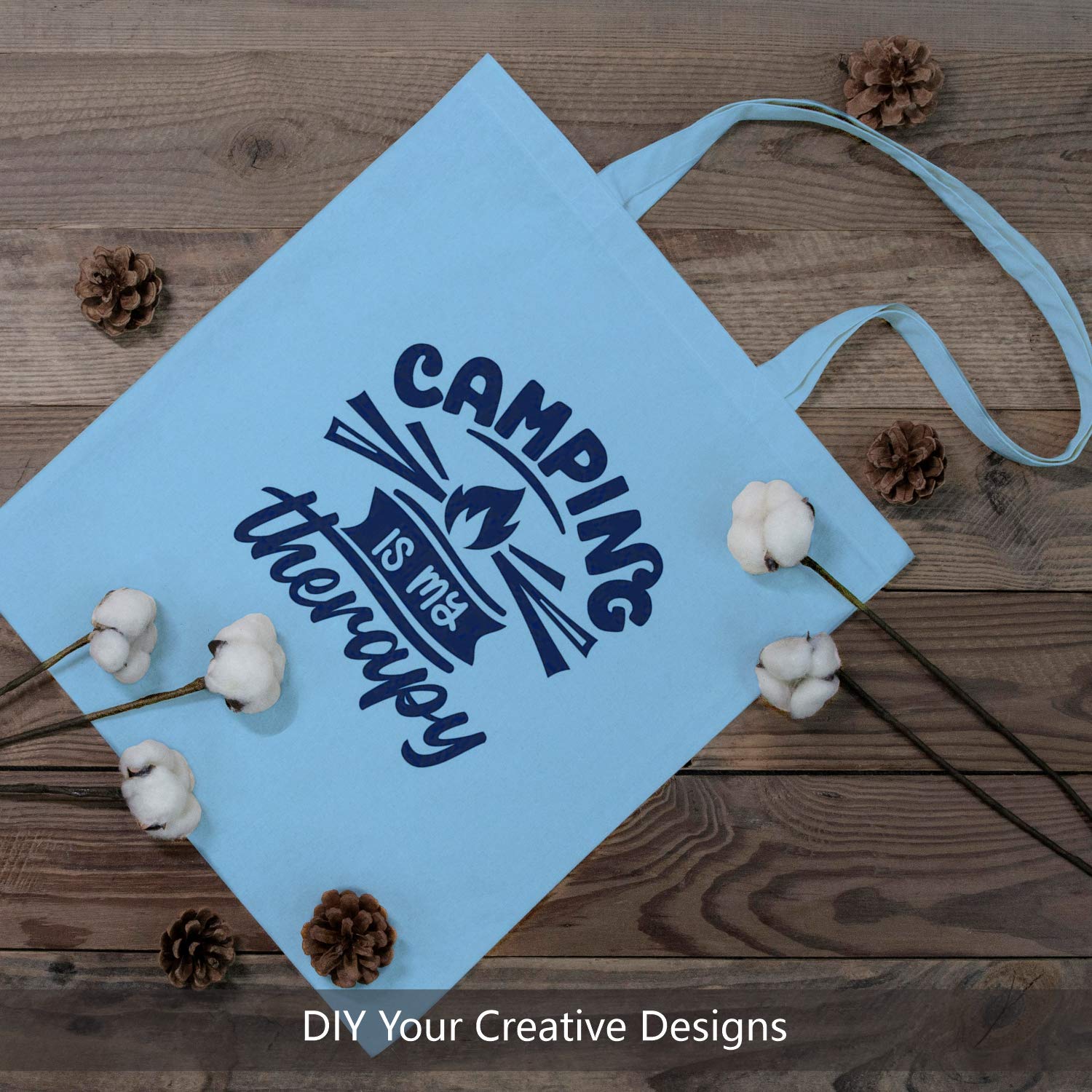 Topdesign 12-Pack Economical 16''X15'' Baby Blue Cotton Tote Bag, Lightweight Medium Reusable Grocery Shopping Cloth Bags, Suita