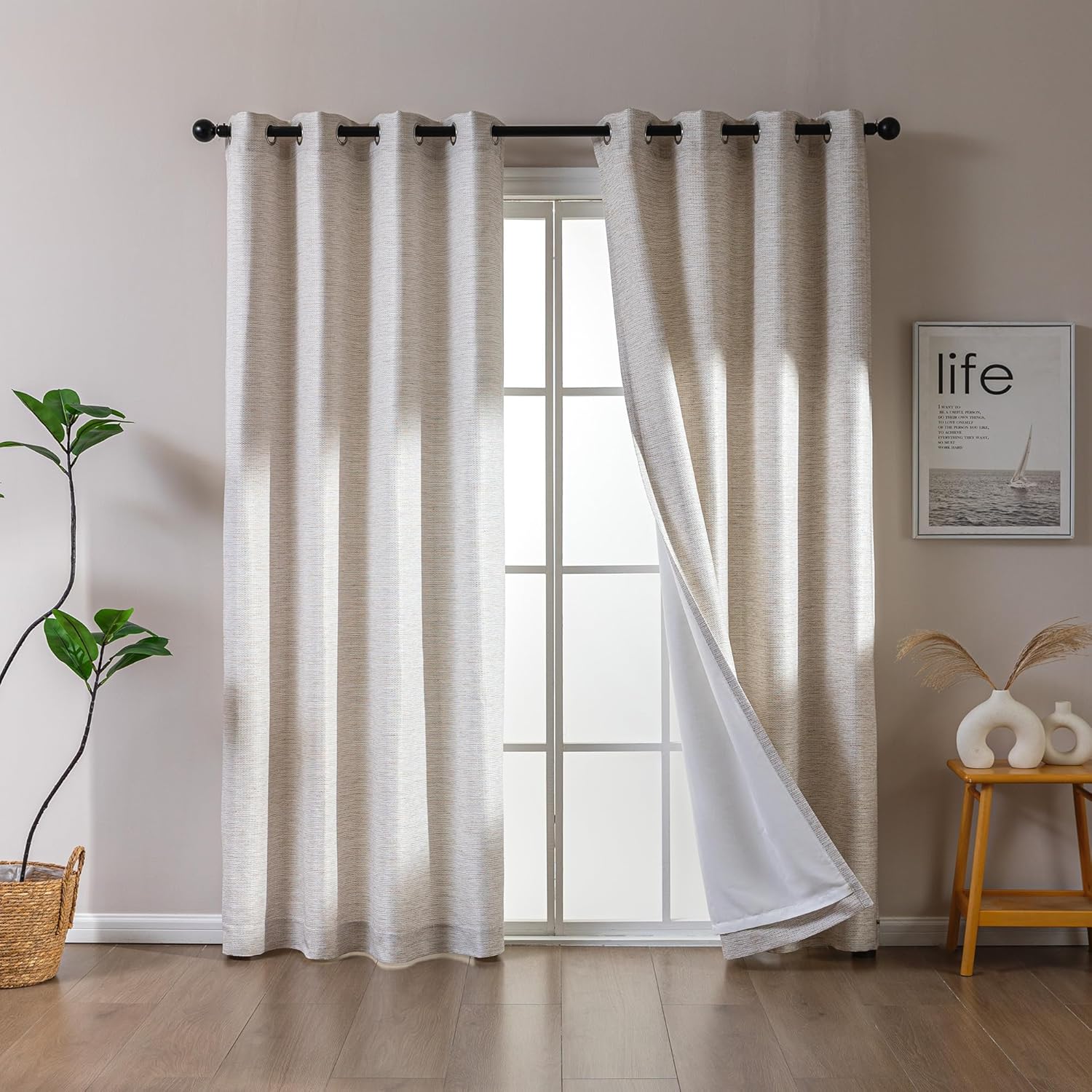 Semi-Blackout Washable Thermal Curtains for Living Room & Bedroom