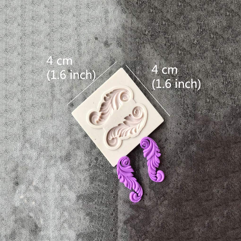 Juland 5 Pcs Silicone Fondant Cake Mold Baroque Style Curlicues Scroll Mold For Sugarcraft, Cake Border Decoration, Cupcake Topp