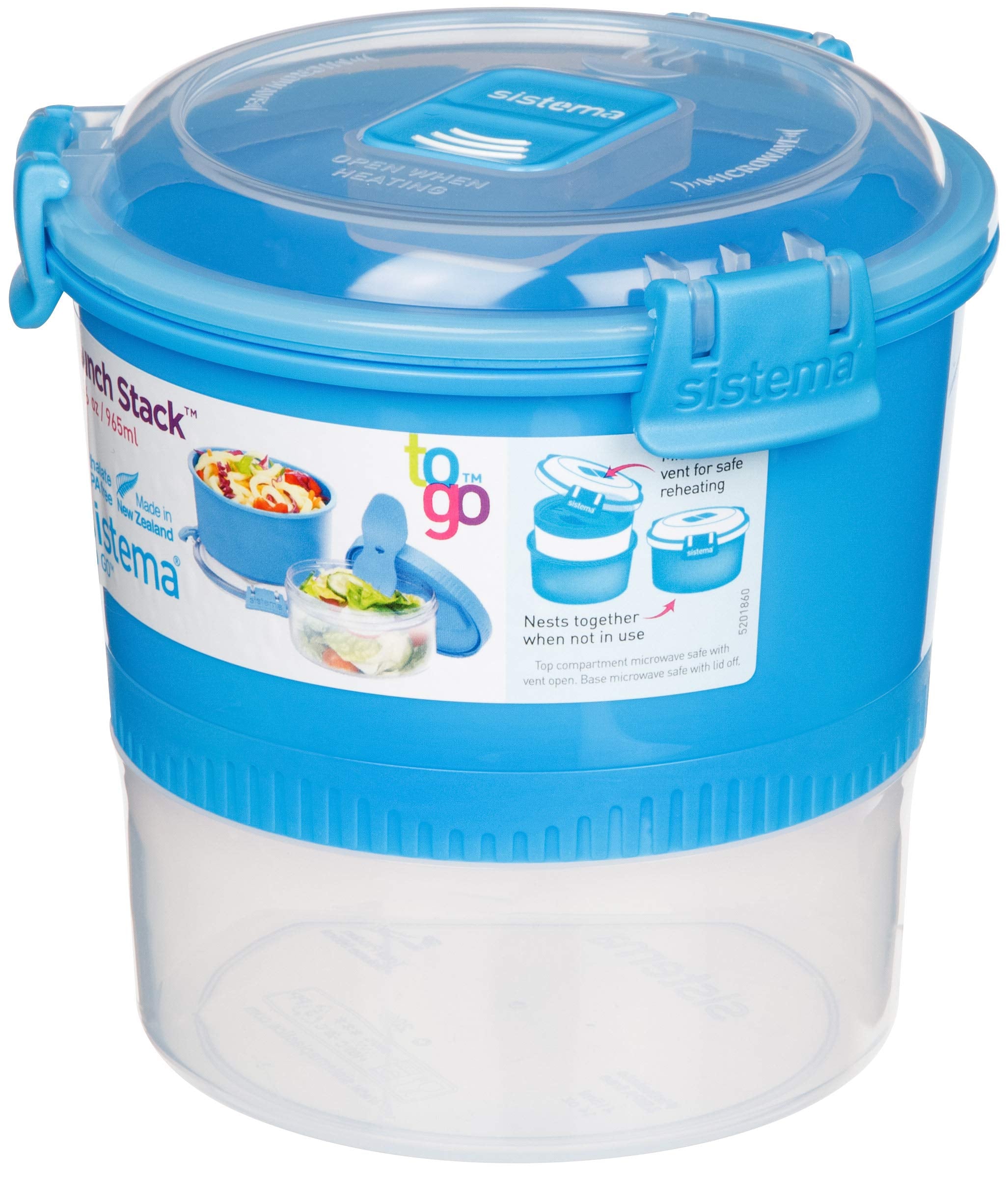 Sistema Blue 965Ml Lunch Stack To Go, 965 Ml