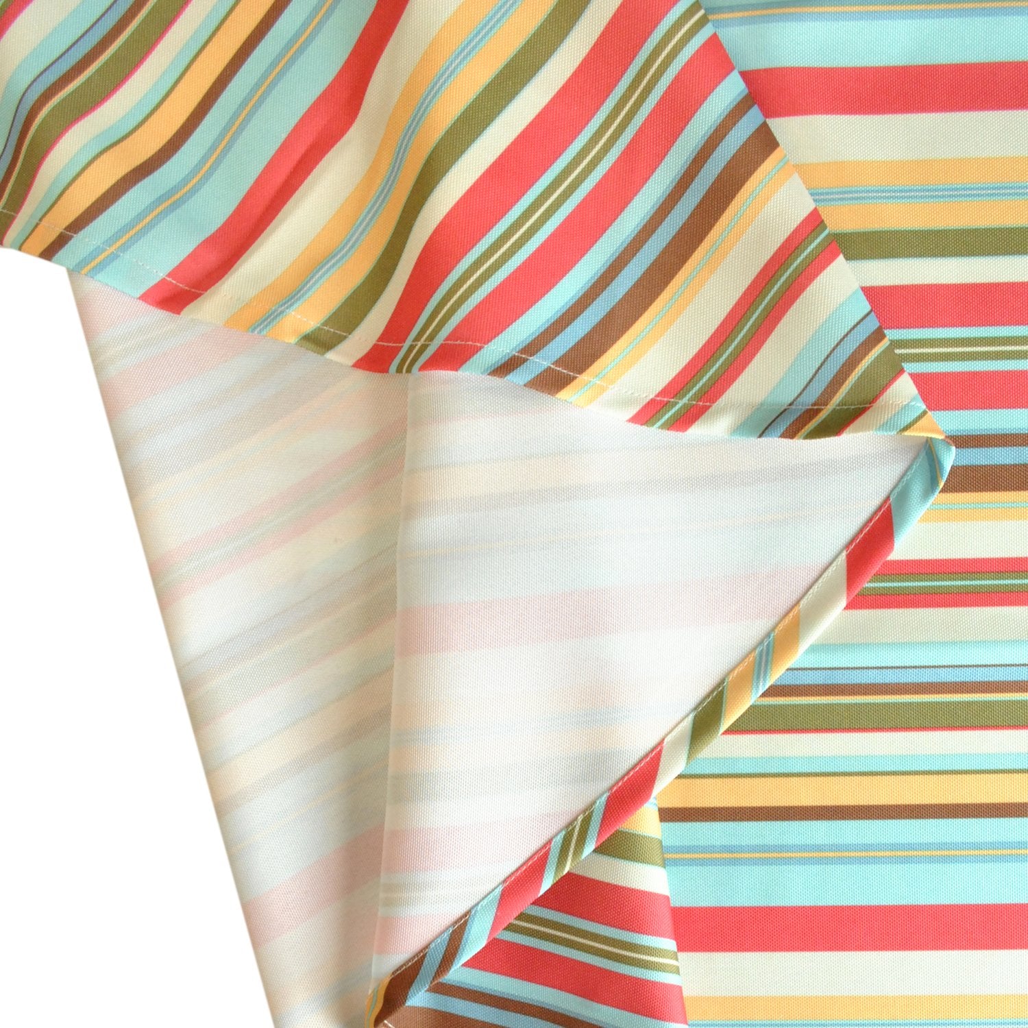 DII Indoor/Outdoor Tabletop Collection Multi-use  Machine Washable  Striped  Tablecloth  60x84  Summer Print