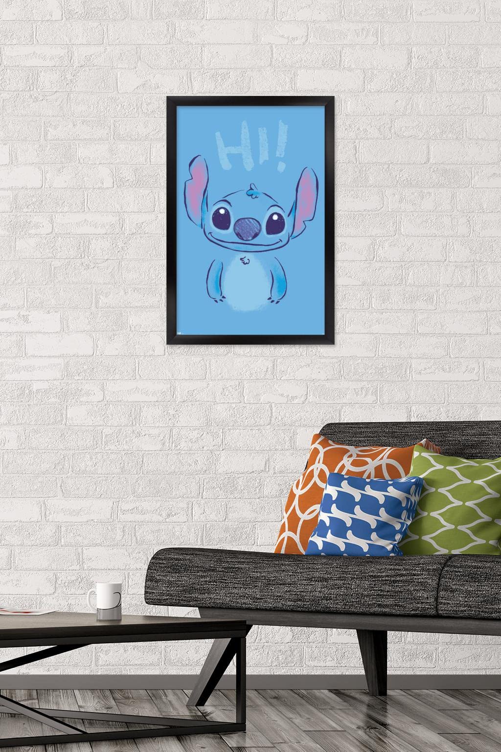 Trends International Disney Lilo And Stitch - Hi Wall Poster, 14.725'' X 22.375'', Black Framed Version