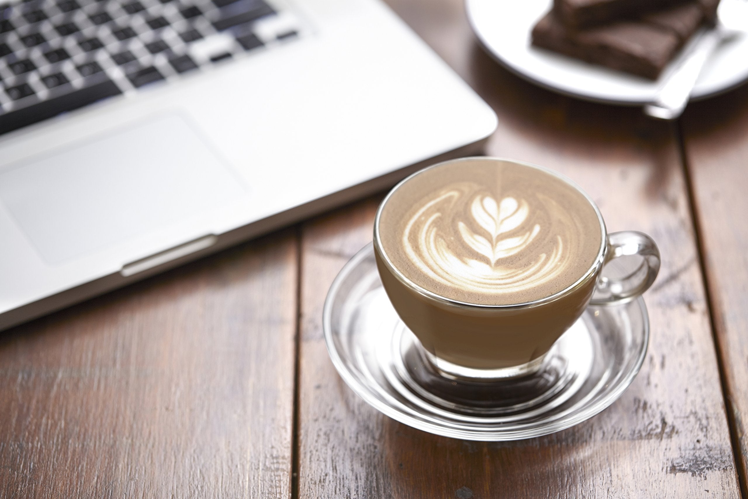 Cuisivin Caff   Collection Latte 9 Oz Cup And Saucer-Gift Box Set (2 Cups + 2 Saucers) Drinkware Cups With Saucers, Clear