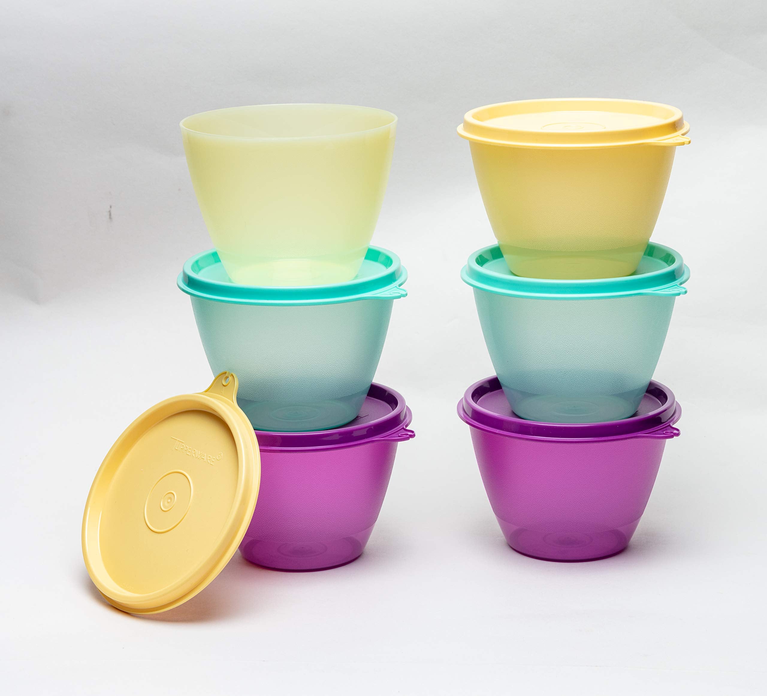 Tupperware Plastic Container - 400Ml, 6 Pieces, Multicolour
