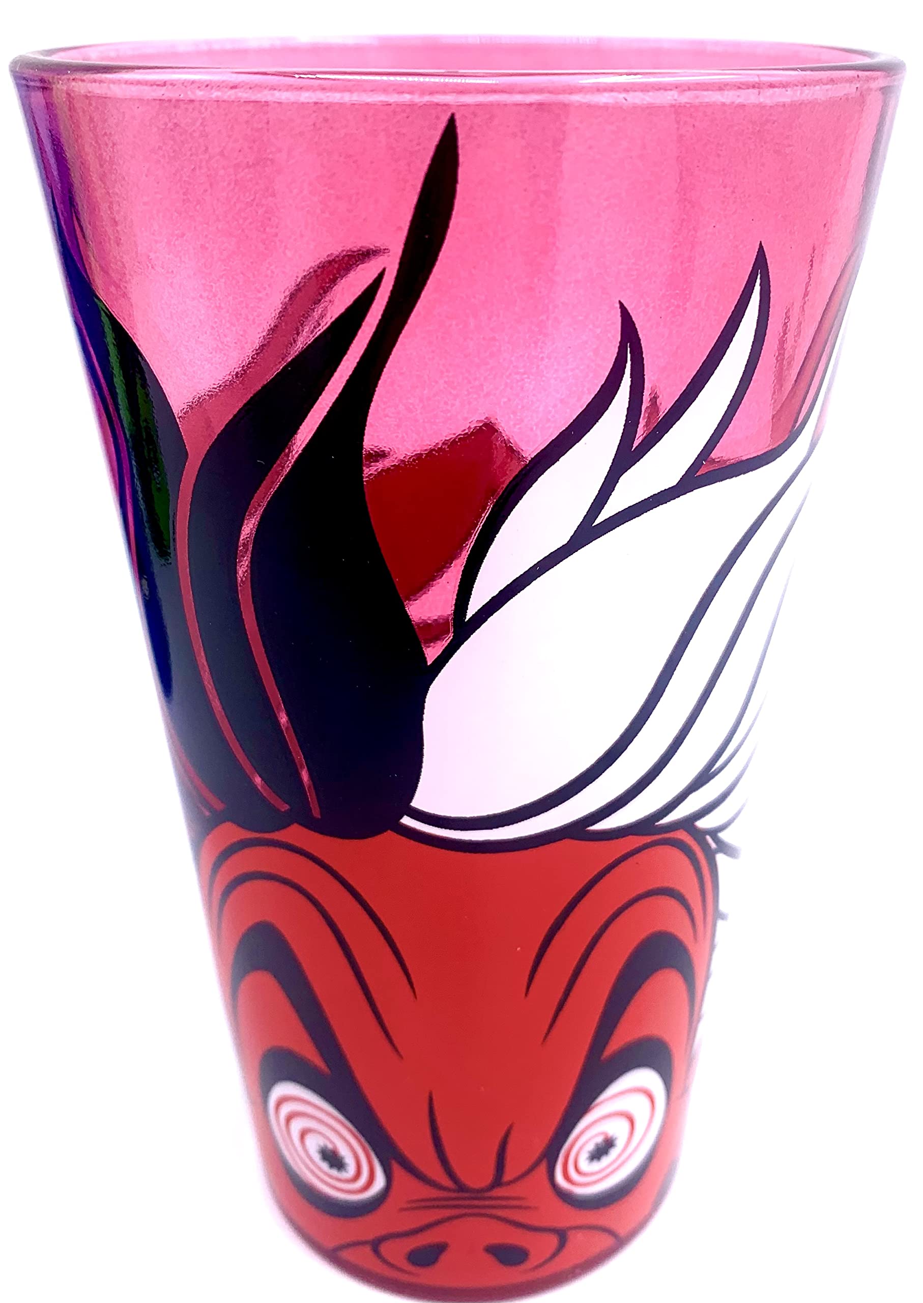 Disney Villains Colored Glassware Set, Set Of Four 16 Oz Glasses - Maleficent, The Evil Queen, Cruella De Vil, & Ursula. Kitchen