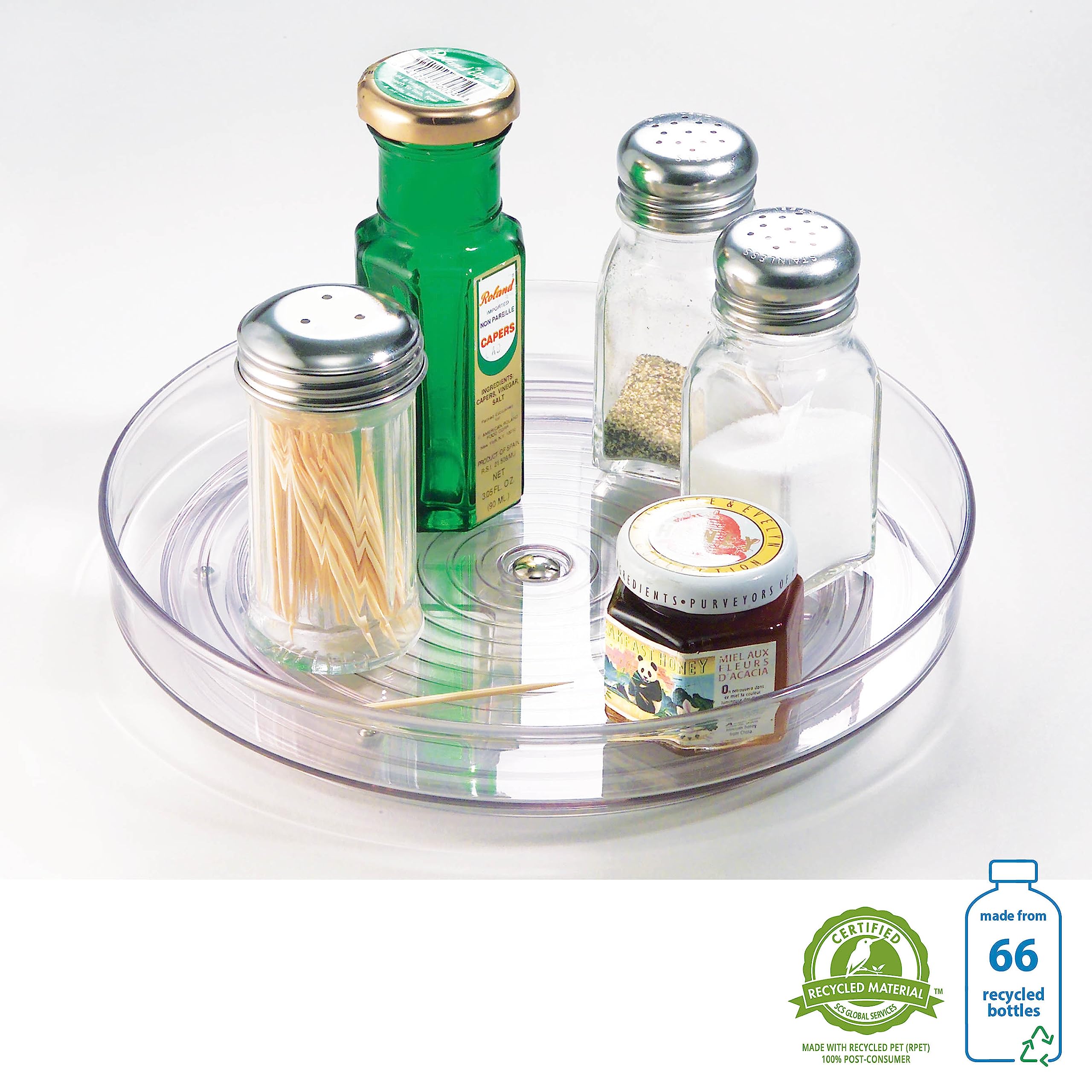 Idesign Linus Turntable, Kitchen Pantry Or Countertop Organization, 9'' Inch, Clear, 2 Count