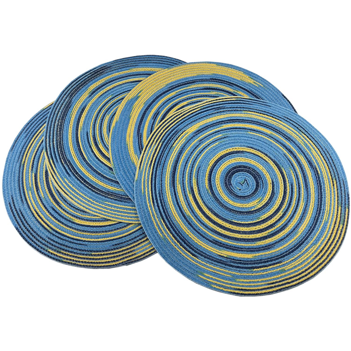 Wazaigur Red-A,Placemats,Round Placemats For Dining Table Set Of 4 Woven Heat Resistant Non-Slip Kitchen Table Mats Diameter 14
