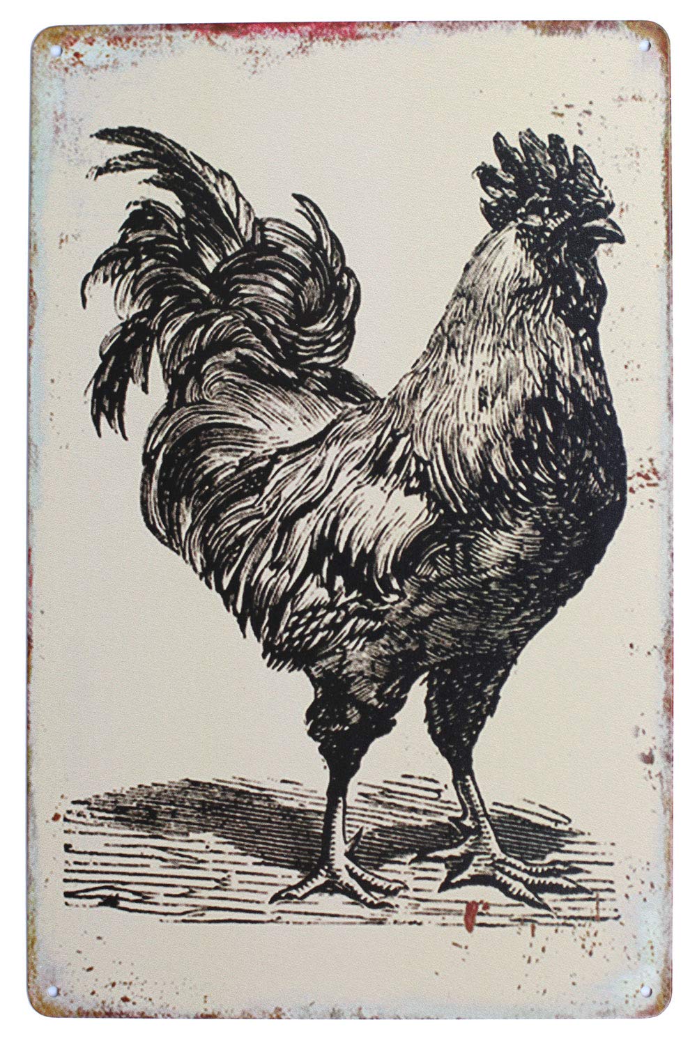 Funny Chickens Vintage Metal Tin Sign Rural Retro Rooster Plaque Farm Home Wall Decor (Sale Eggs)