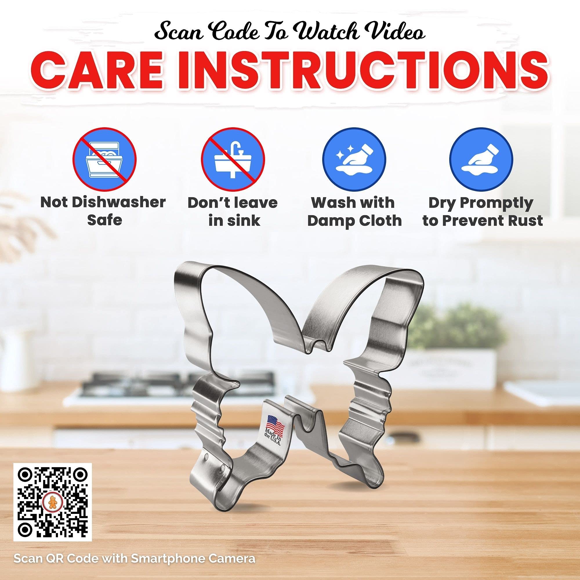 Butterfly Tin Cookie Cutter - Foose Cookie Cutters - Us Tin Plate Steel (4.5 Inch)