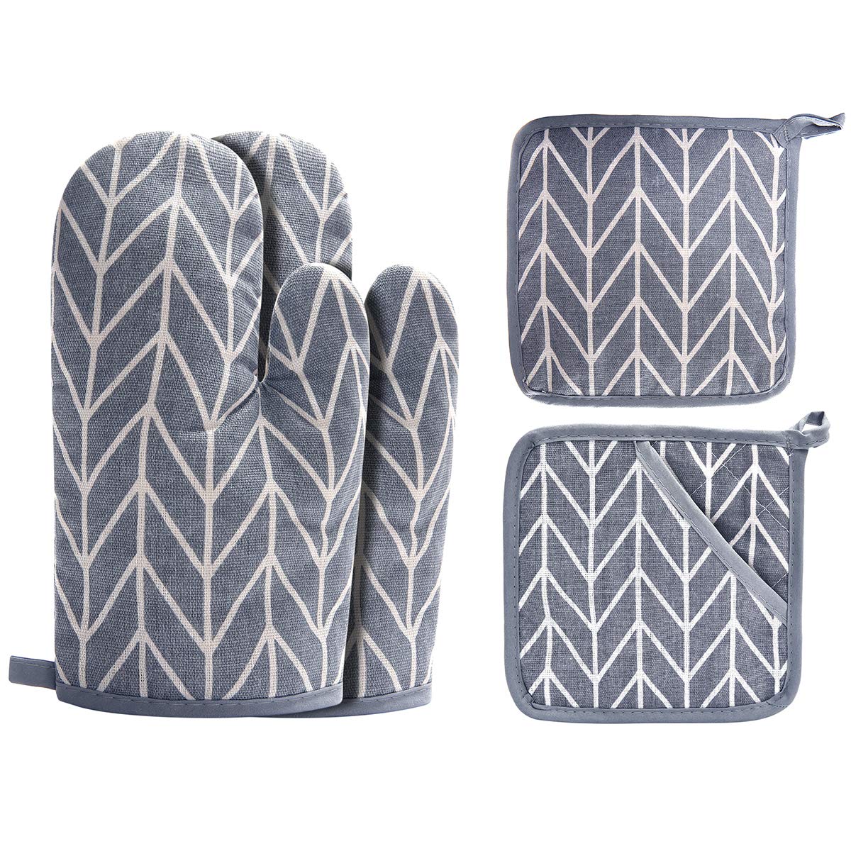 Win Change Oven Mitts And Potholders Bbq Gloves-Oven Mitts And Pot Holders With Recycled Infill Silicone Non-Slip Cooking Gloves