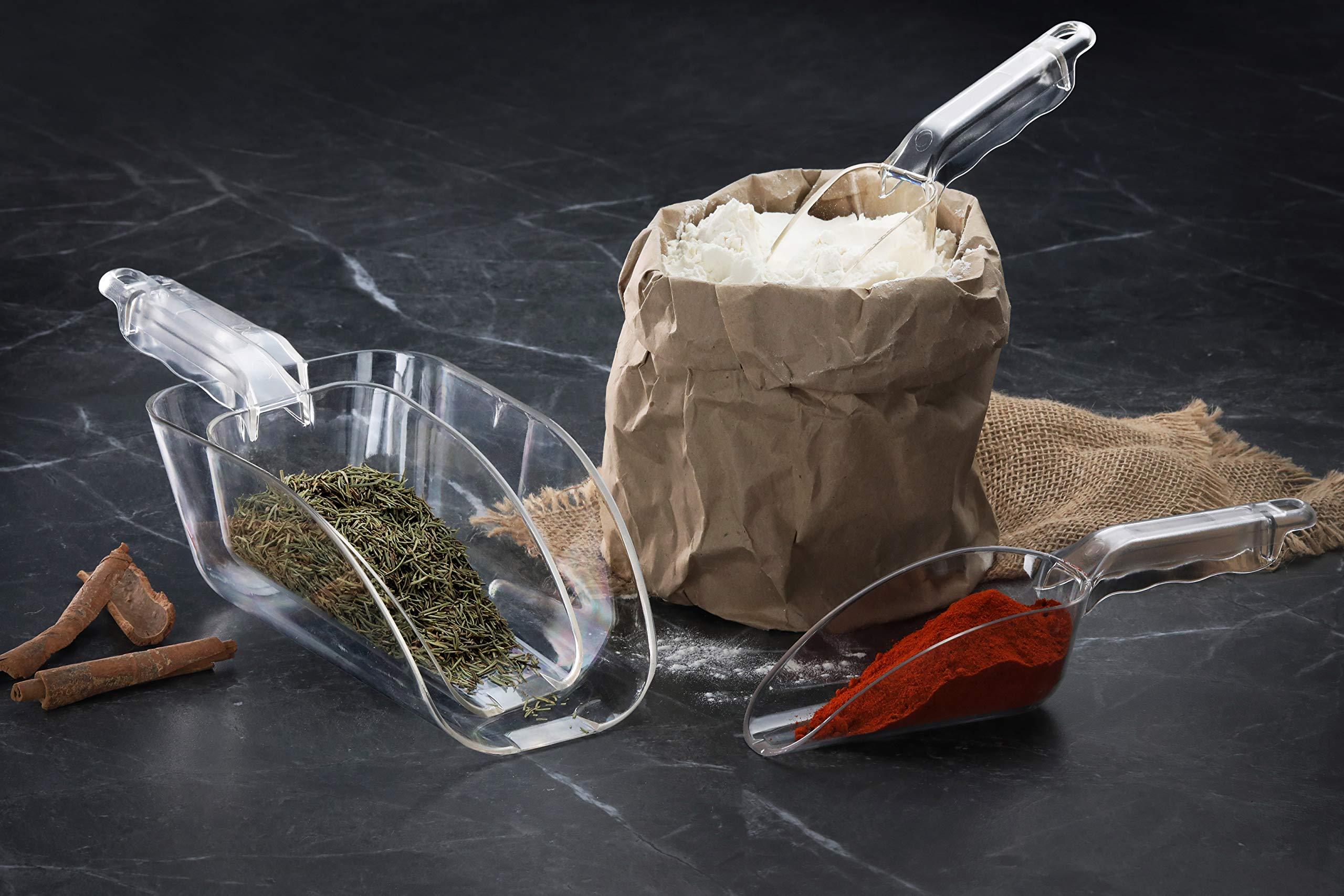 New Star Foodservice 34424 Polycarbonate Plastic Utility Ice Scoop, Clear, 24-Ounce