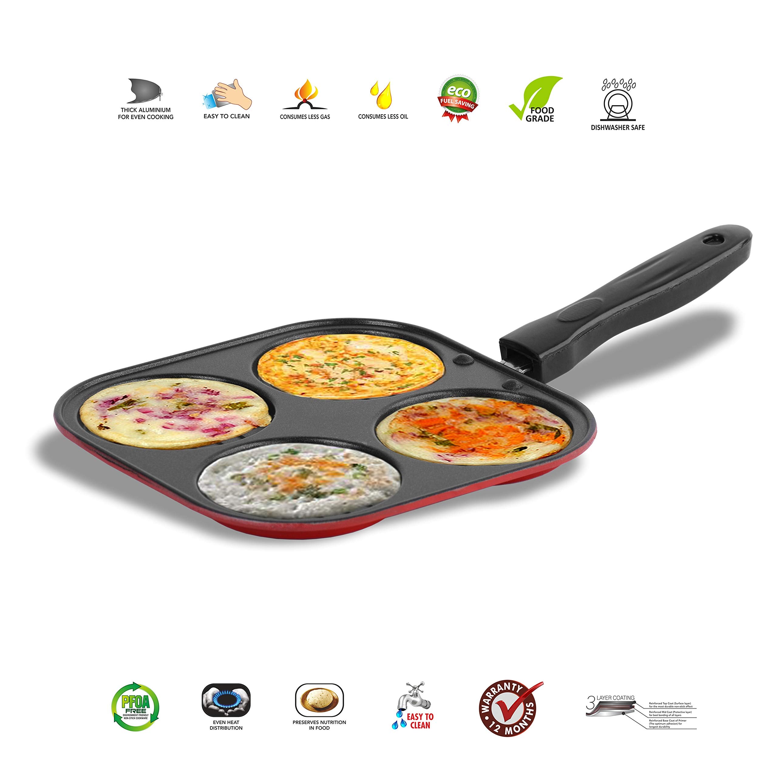 Sumeet 2.6Mm Non Stick Mini Multi Snack Maker -19.5Cm Dia