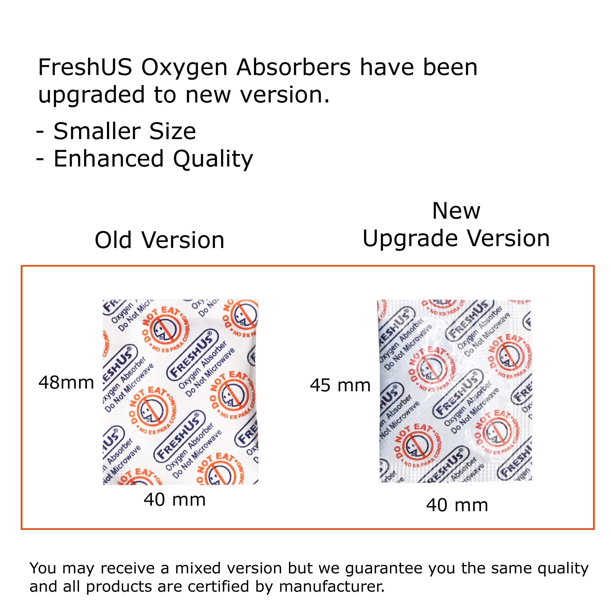 Freshus 100Cc Oxygen Absorber(100 Packets In A Bag, Total 100 Packets) - Long Term Food Storage (100, 100 Cc)