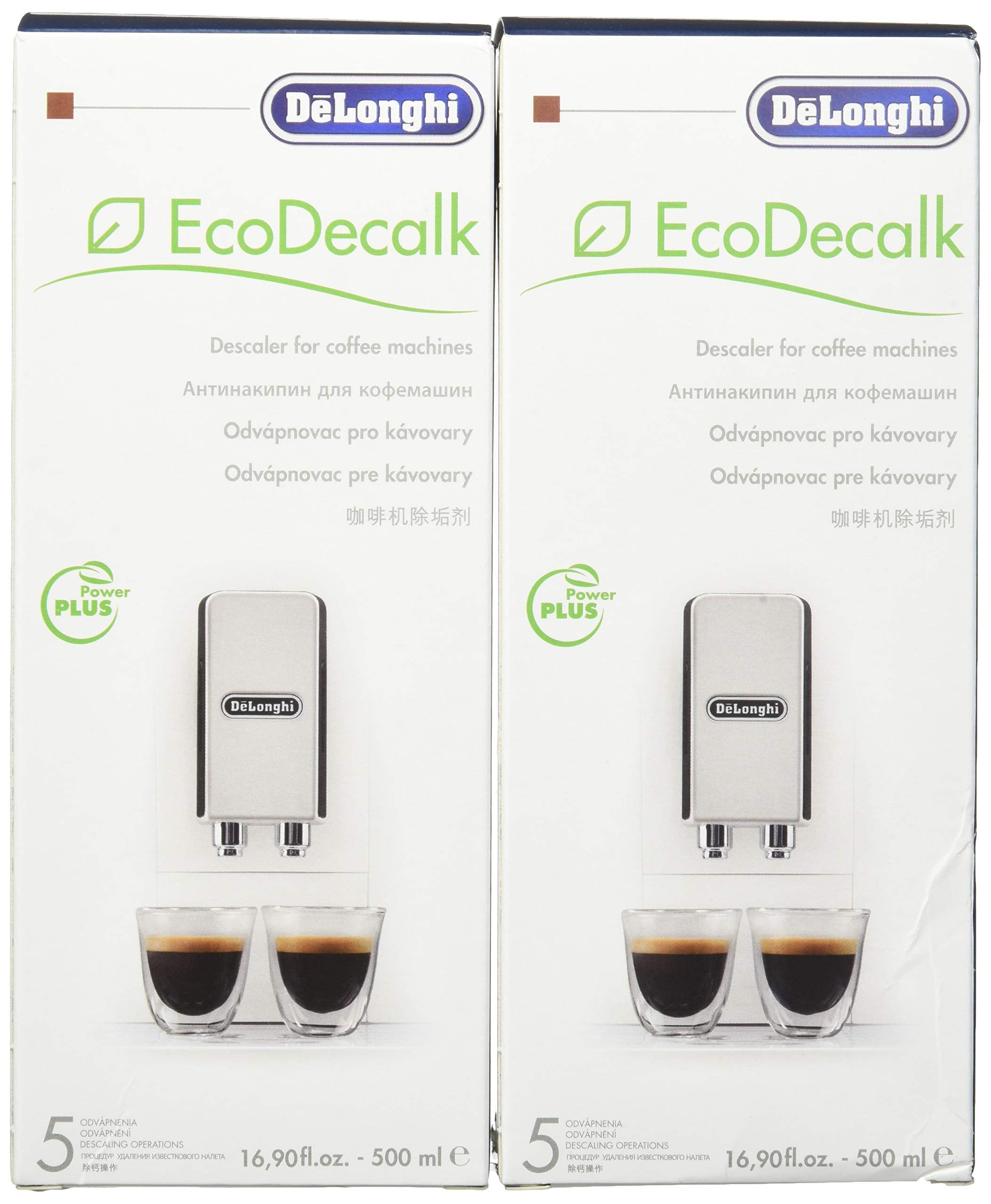 Delonghi Eco Descaling Solution 5513291781, 16.9 Fl Oz (Pack Of 2), White