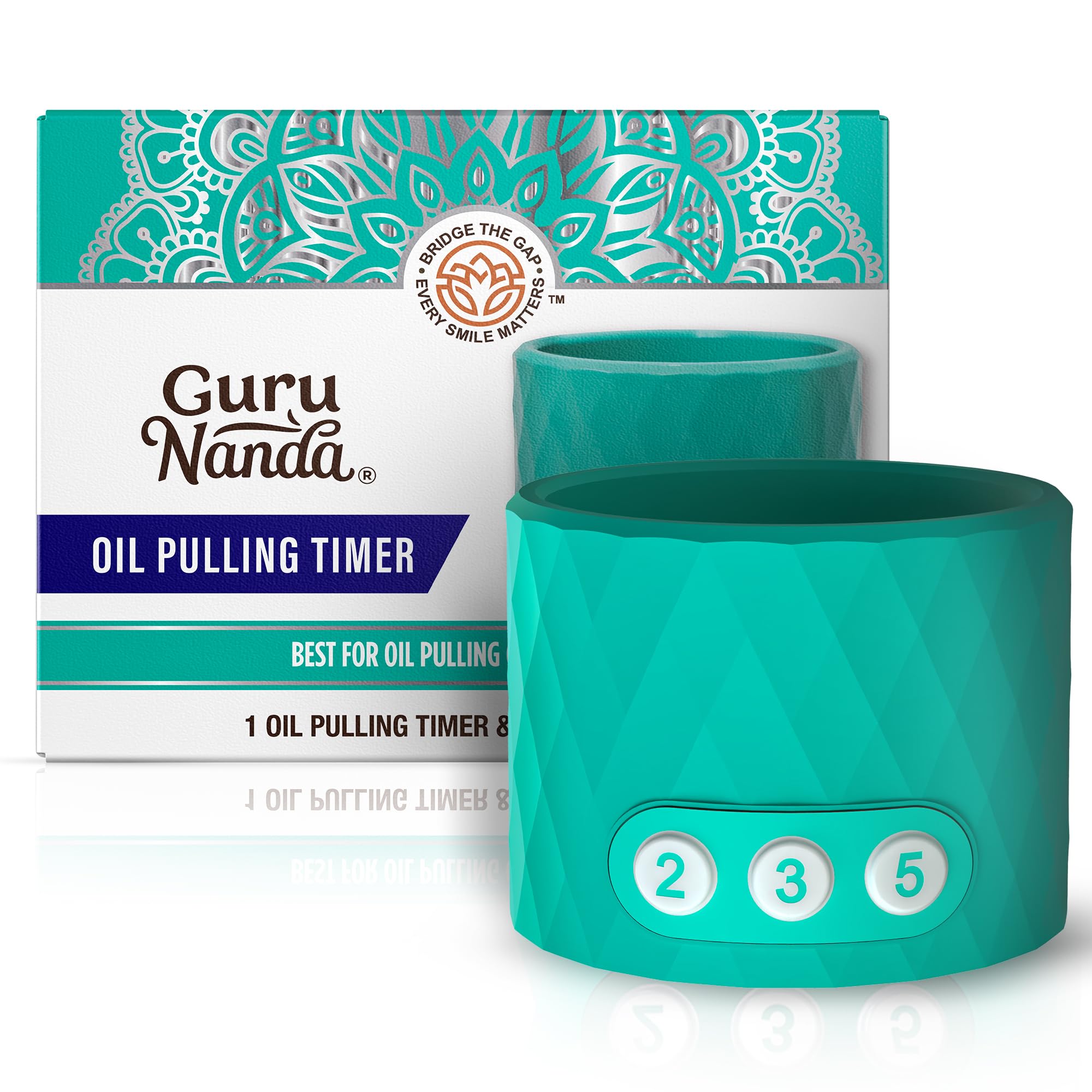 GuruNanda Oil Pulling Timer & Bottle Holder - 3 Time Settings, One-Touch Operation - Fits 8 oz Oil Pulling Bottles - Mess-Free &
