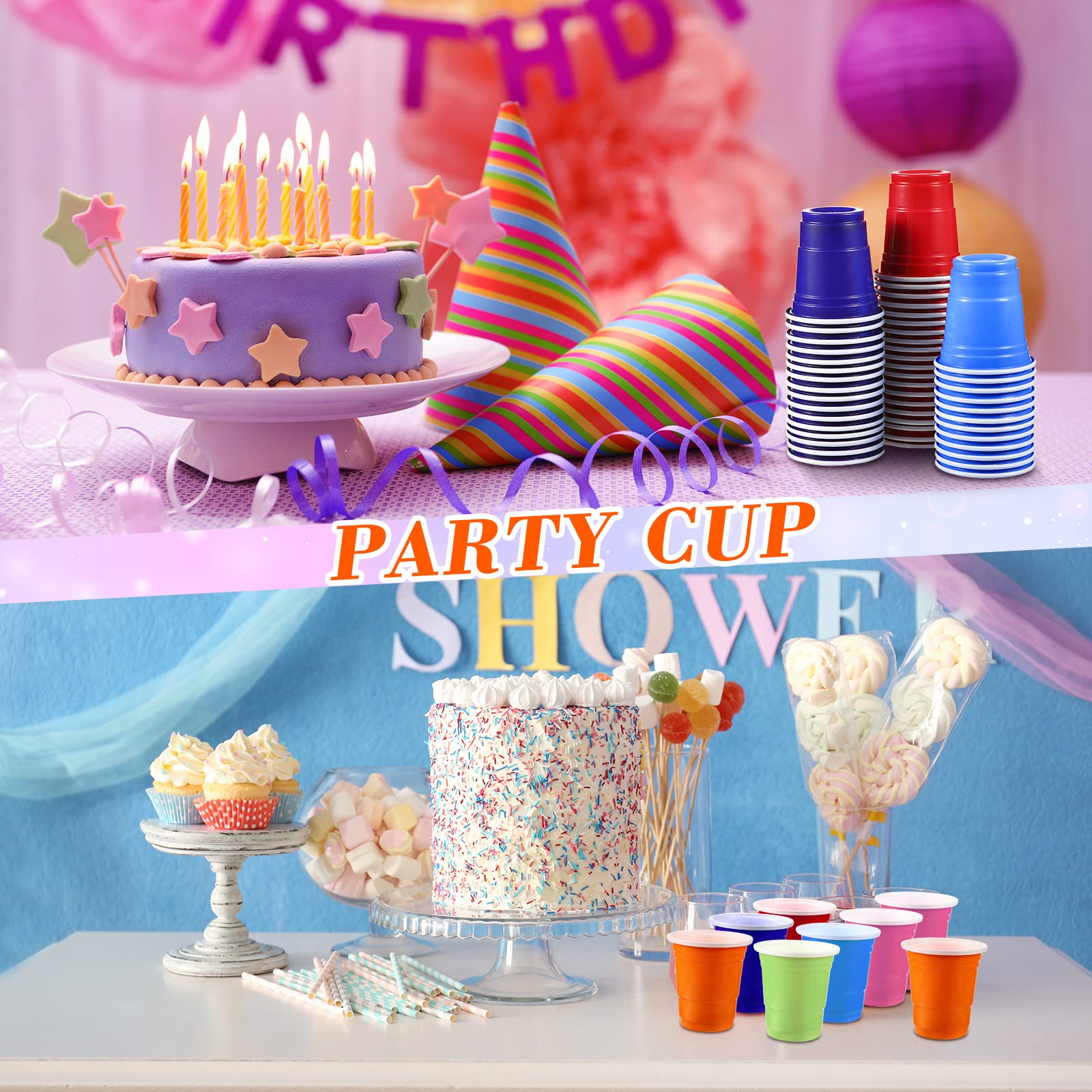 600 Pack 2 Oz Plastic Shot Glasses Disposable Plastic Shot Cups Mini Multicolor Party Cups for BBQ Christmas Party Tastings Sample Picnic Camping Daily Life Wedding  6 Colors
