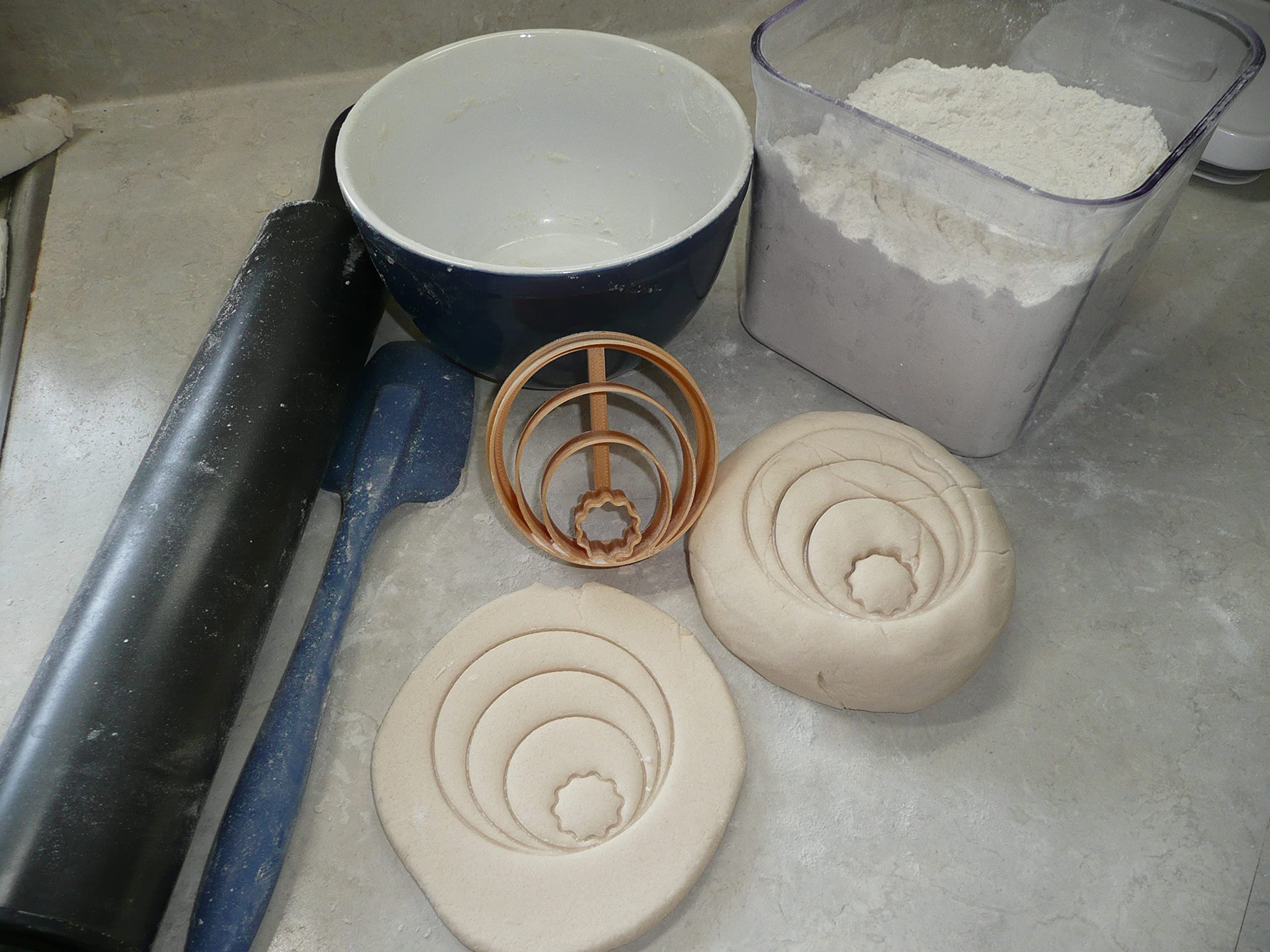 Yngllc Circle Design Pattern Concha Cutter Mexican Sweet Bread Stamp Made In Usa Pr4395, Gold