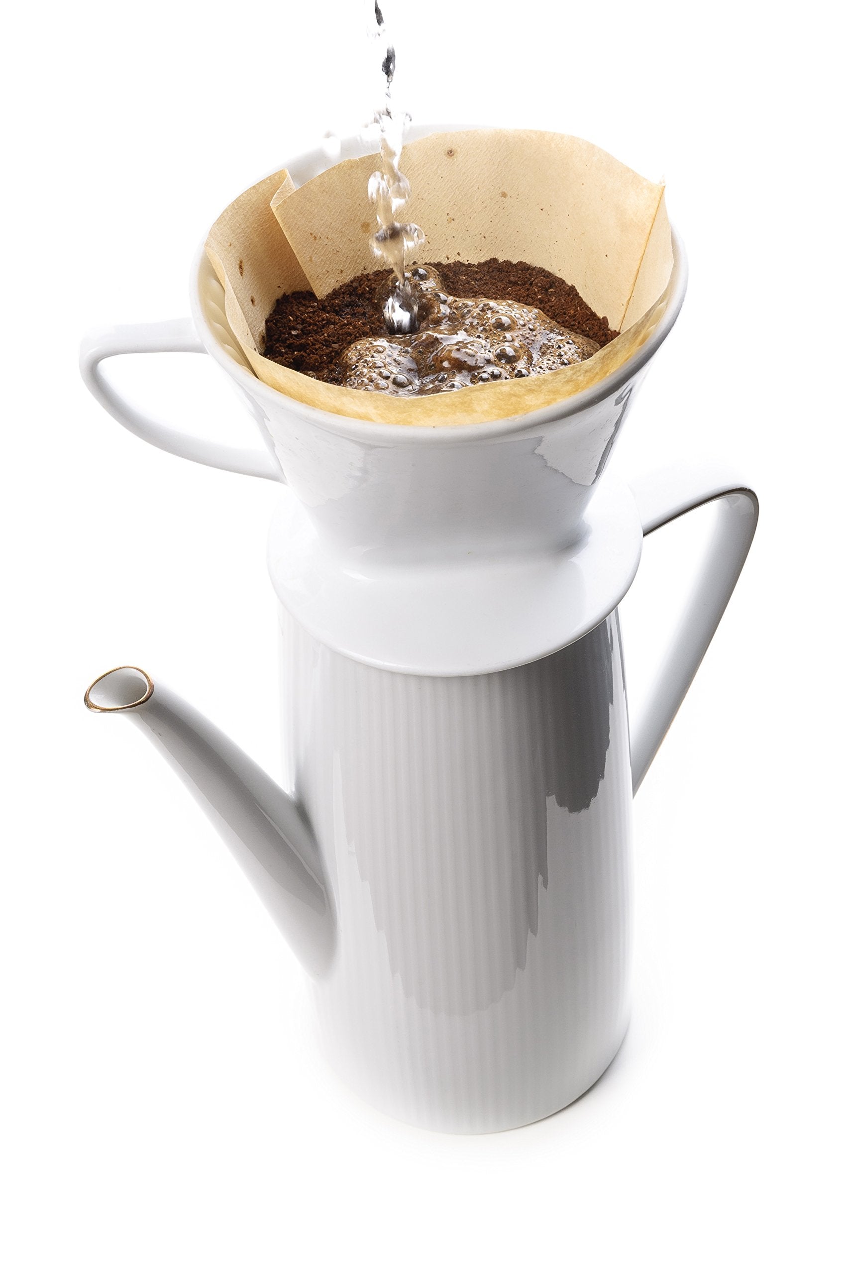 Fino Filter Cone, Fine Porcelain, Number 2-Size, White, Brews 2-6 Servings, Model NT1054