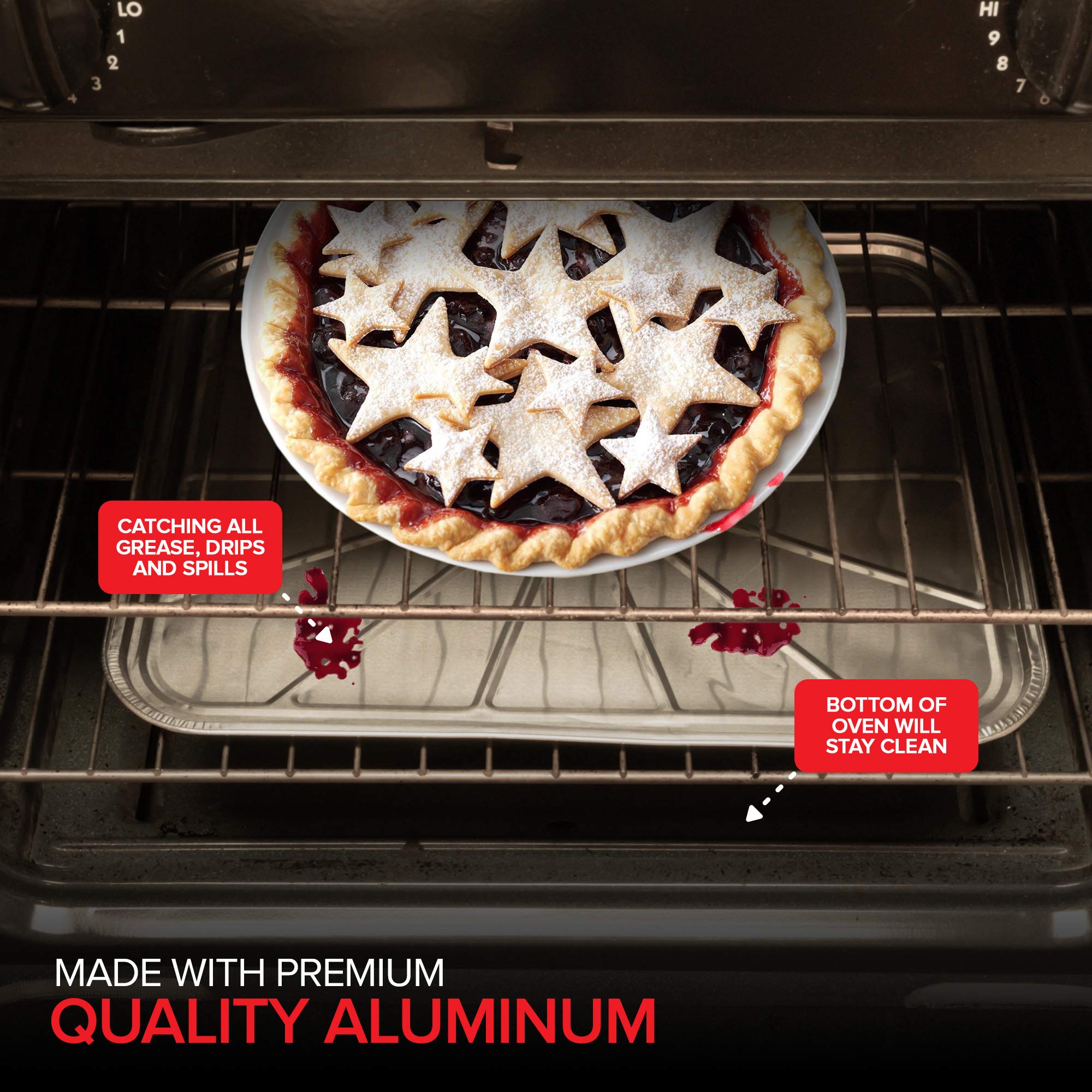 Stock Your Home Disposable Foil Oven Liners (20 Pack) Aluminum Foil Oven Liners For Bottom Of Electric Oven & Gas Oven, Reusable