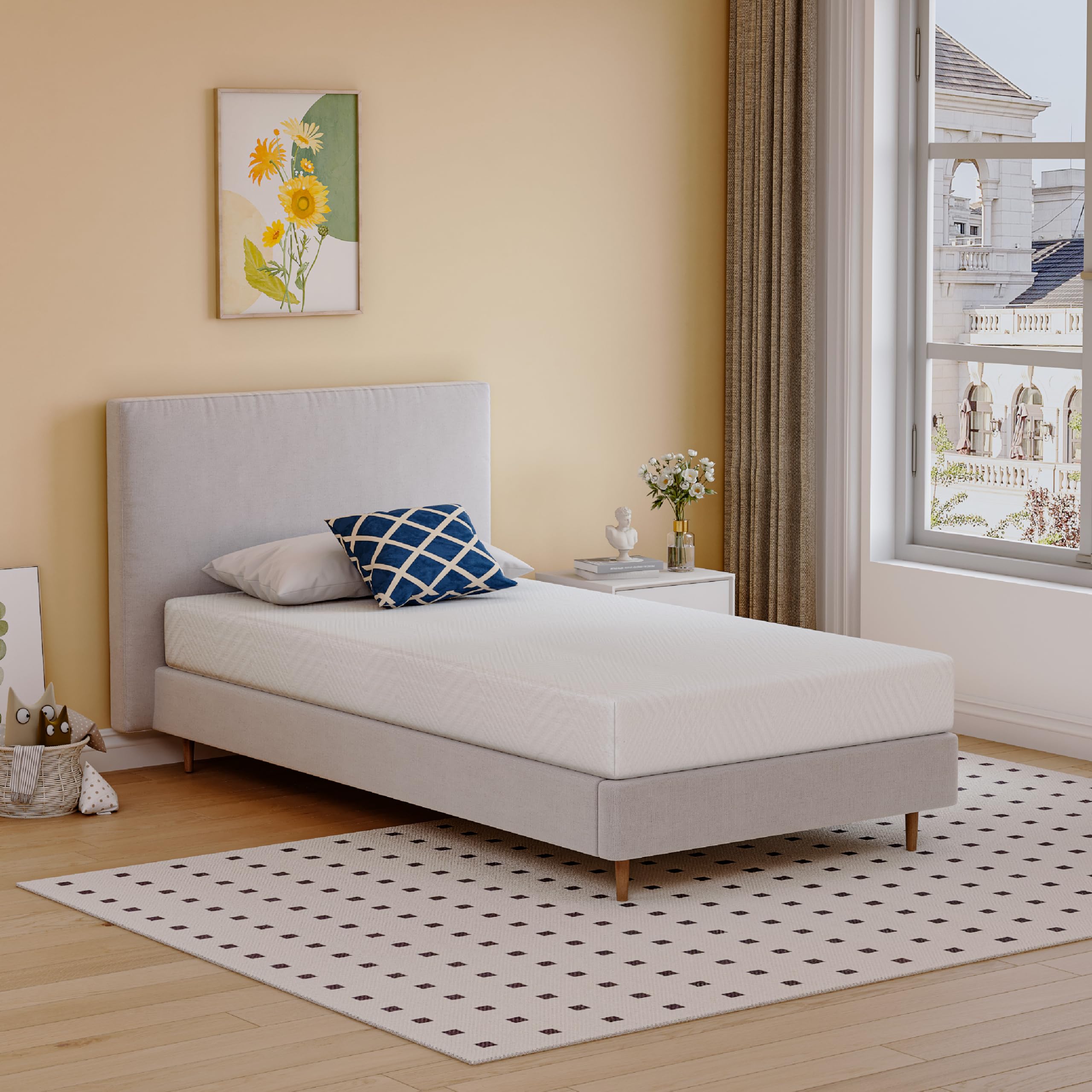 Twin Mattress In A Box, 6 Inch Mattresses For Kids Bed Single Size Daybed Individual Bunk, Memory Foam Medium Firm