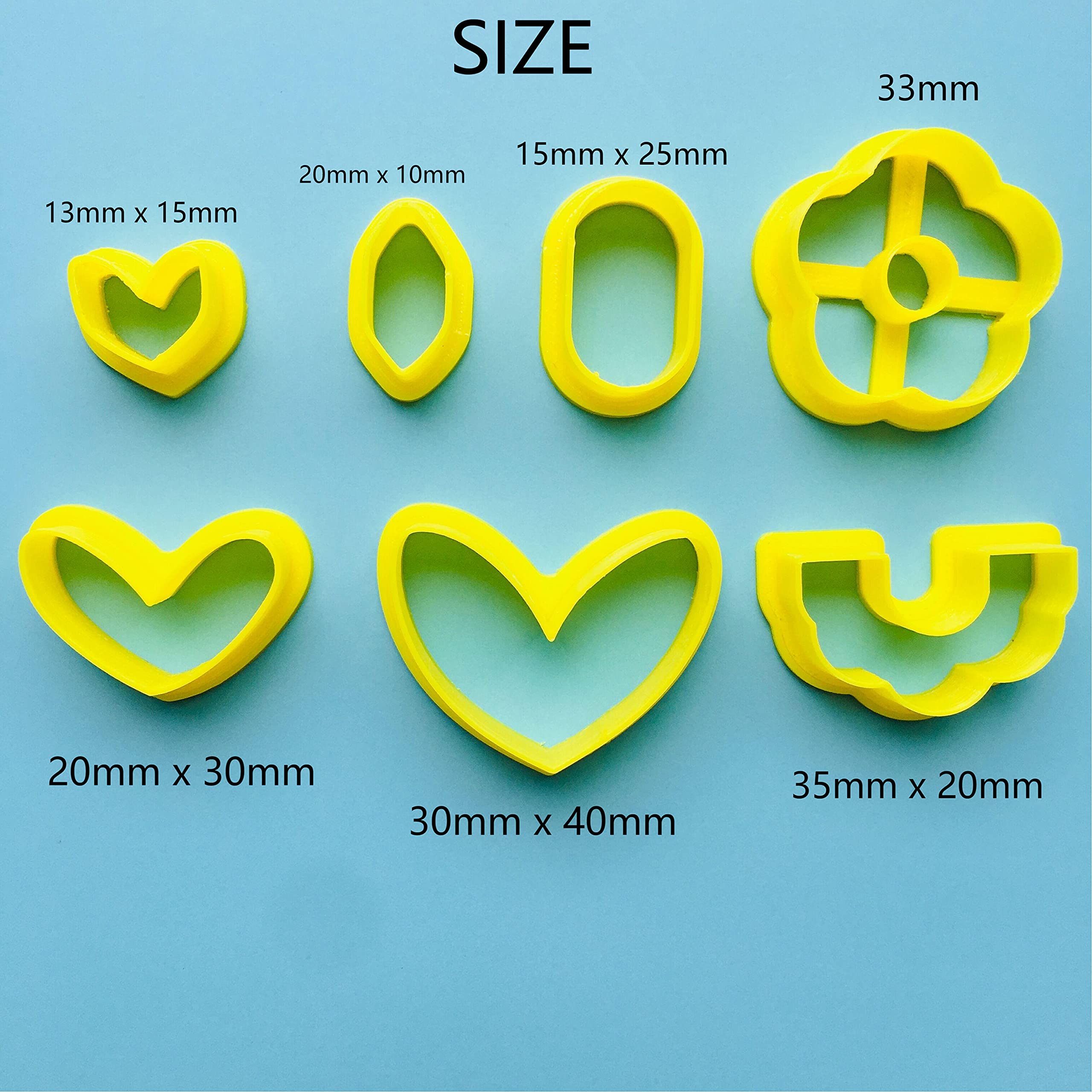Chenrui 7Pcs Polymer Clay Cutter Set, Flower Heart Shape Cutters
