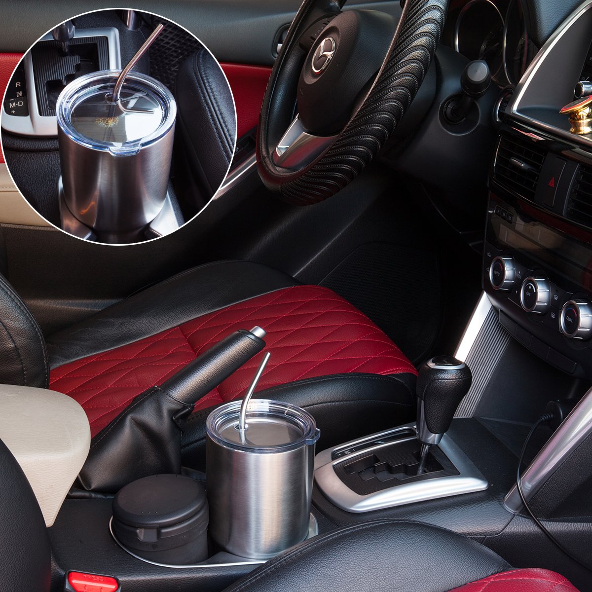 Soeor Spill Proof Lid With Straw For 30 Oz Yeti Rambler, Tumbler,Ozark Trail Cup And Other Brands Vacuum Insulation Stainless St