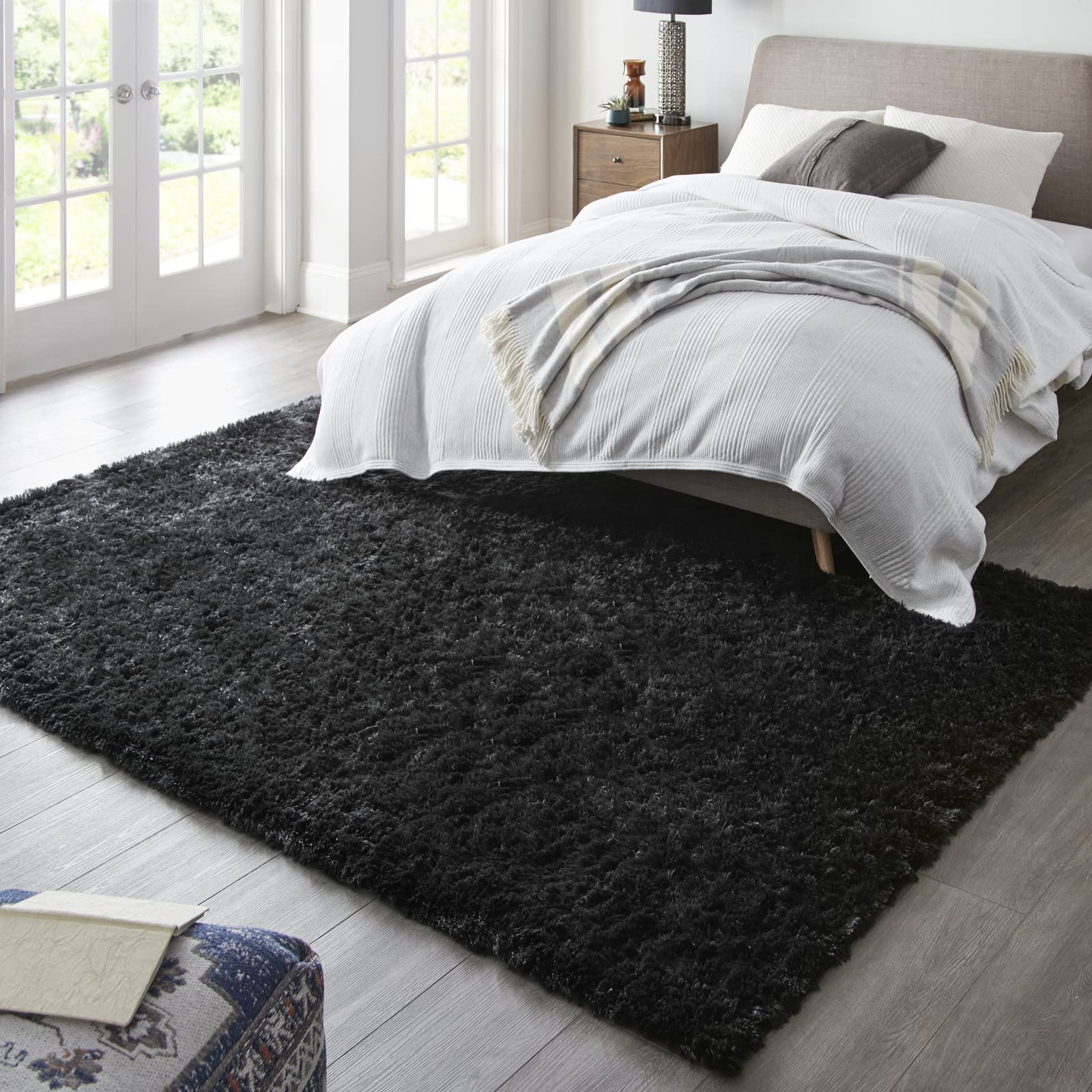 Ophanie 6x9 Black Rugs for Living Room, LargeFluffy Shag Fuzzy Plush Soft Living Room Area Rugs, Floor Shaggy Carpets for Bedroo