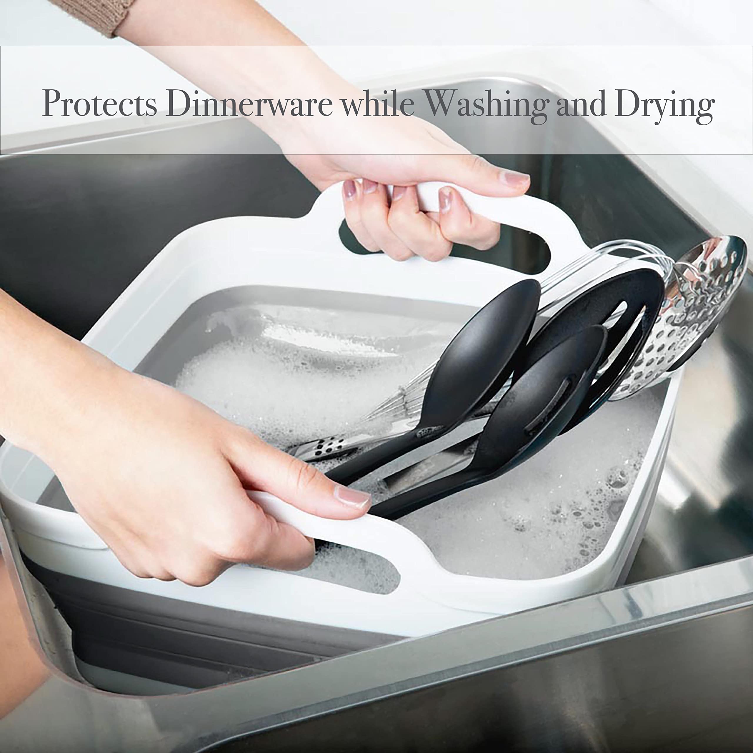 Kitchen Details Collapsible Wash Basin | Self Draining Design | Large Flexible Design | Protect Dinnerware | Self Draining | Spa