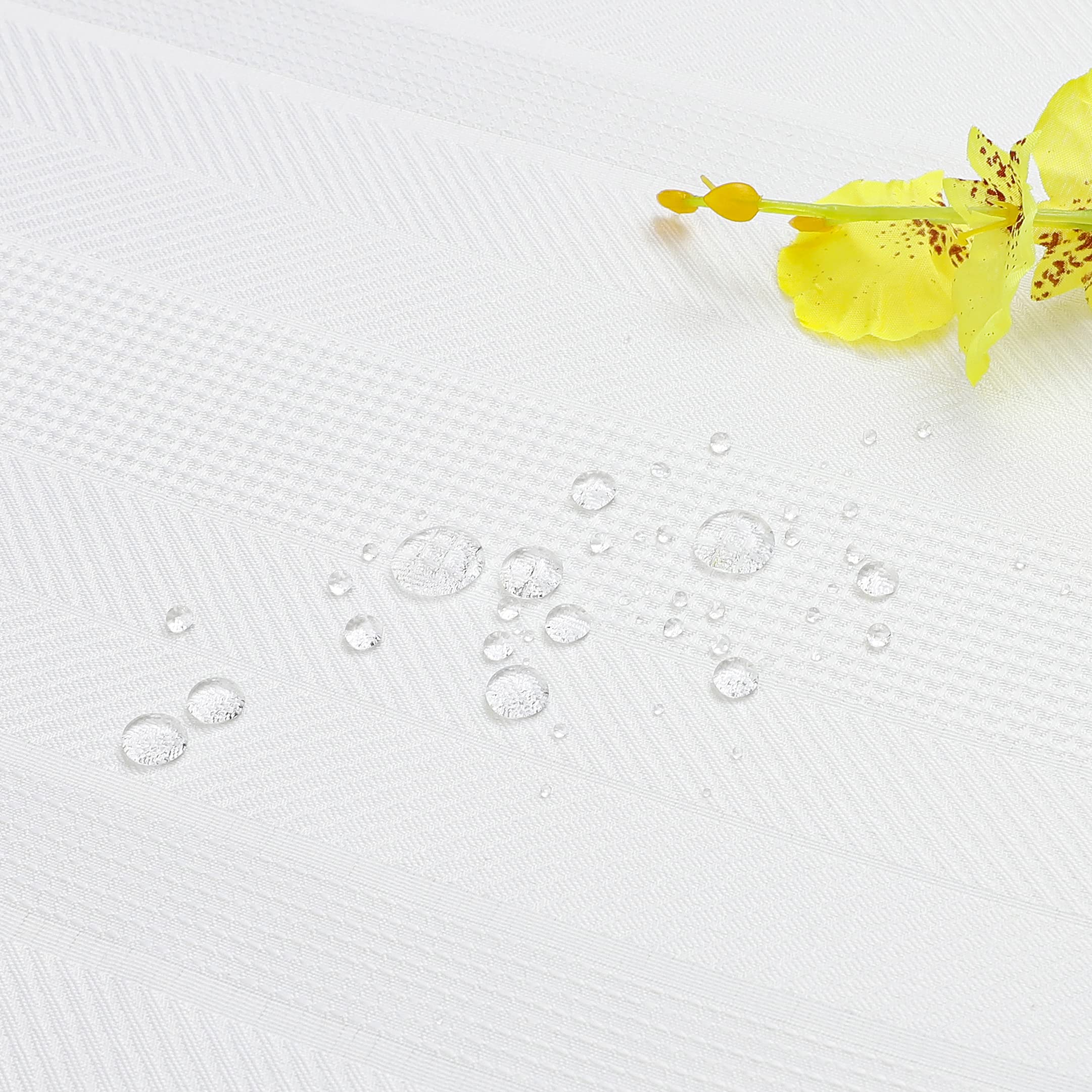 Randall White Rectangle Tablecloth Oblong 60  120 10 Feet Water Resistant Dust-Proof Stain Resistant Heavy Duty Table Cover For